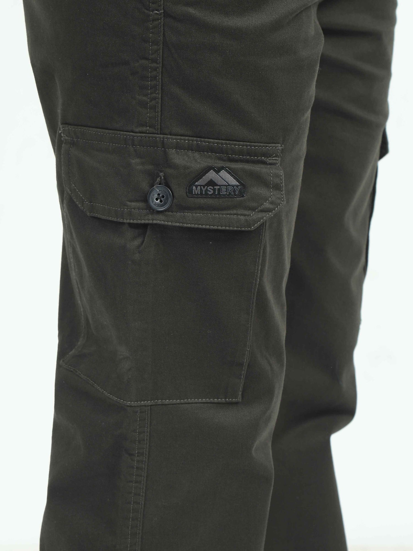 Relaxed Fit Dark Olive Cargo Pants For Men