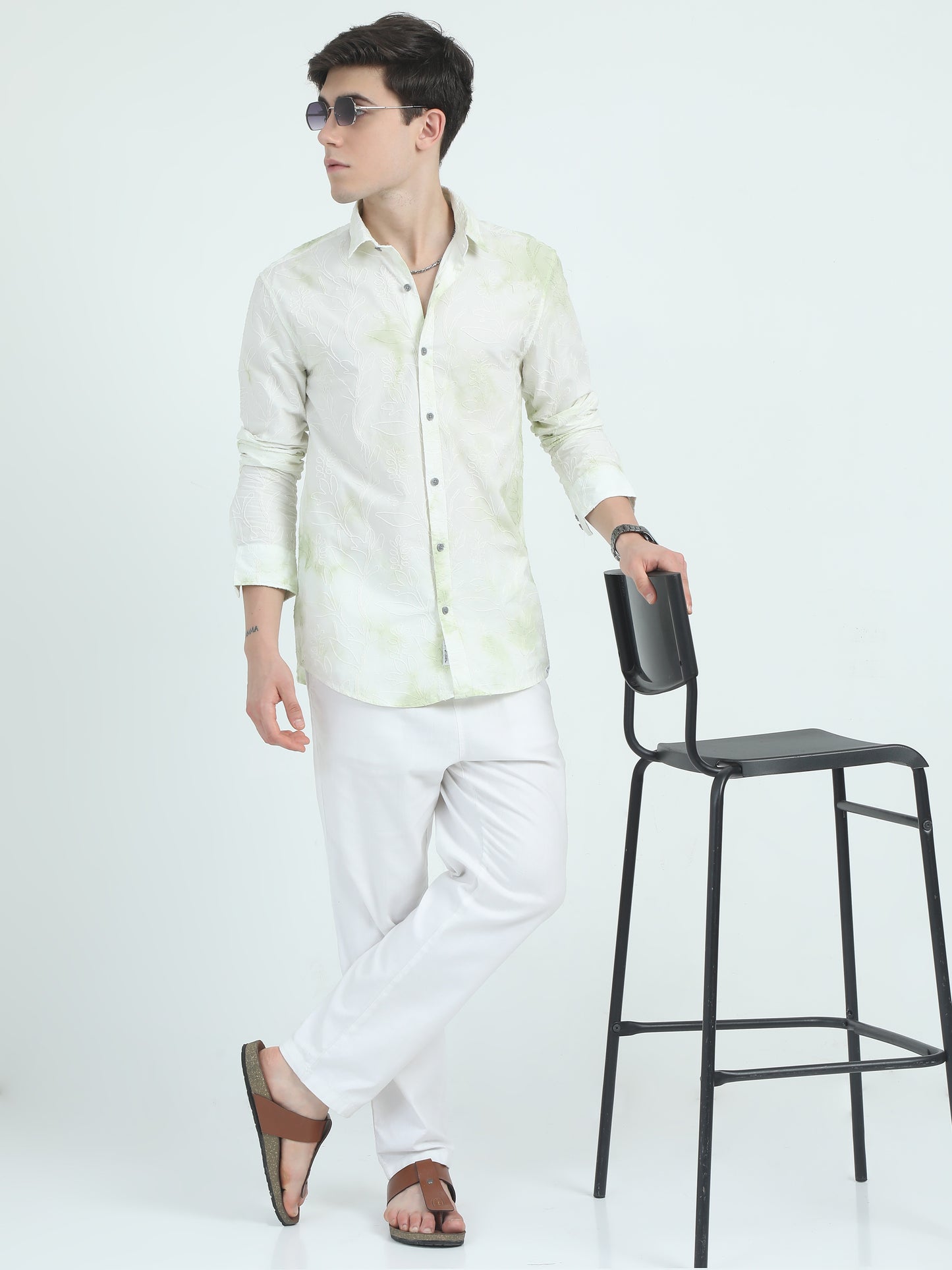 Pista Embroidered Cotton Shirt Men