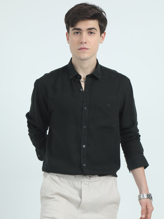 Cotton Green Linen Shirt For Men