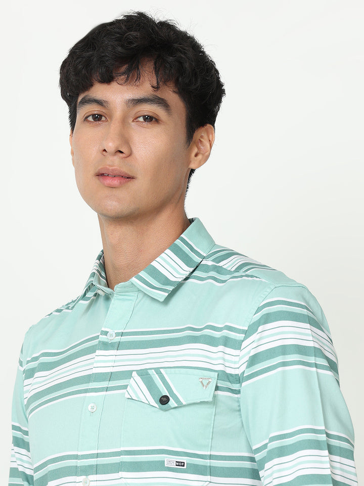 Stripe regular fit casual shirt