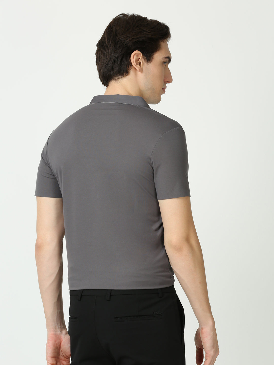 Seamless Carbon Grey Polo Tshirt for men