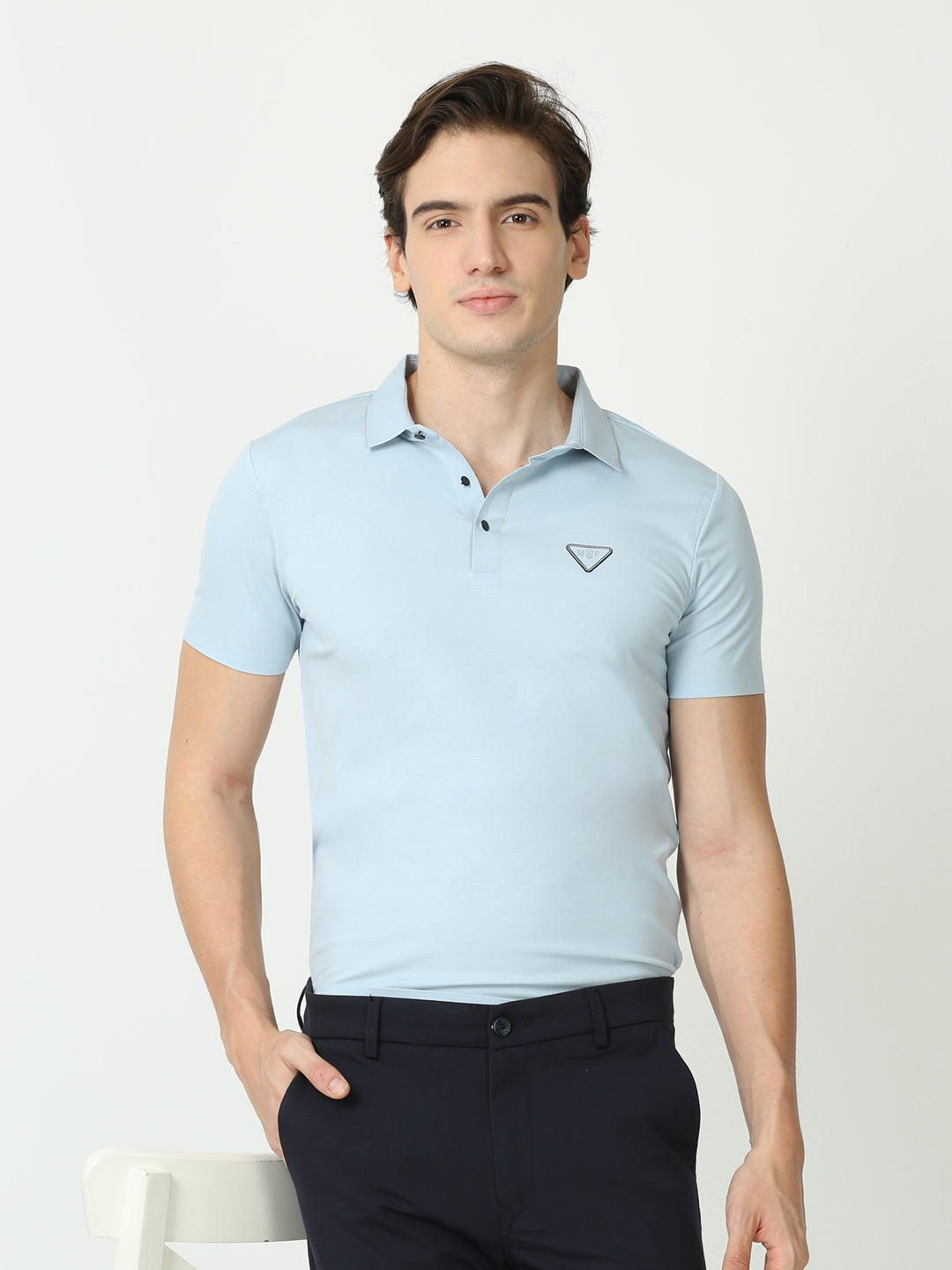  Seamless Polo Link Water sky blue polo t shirt for men 