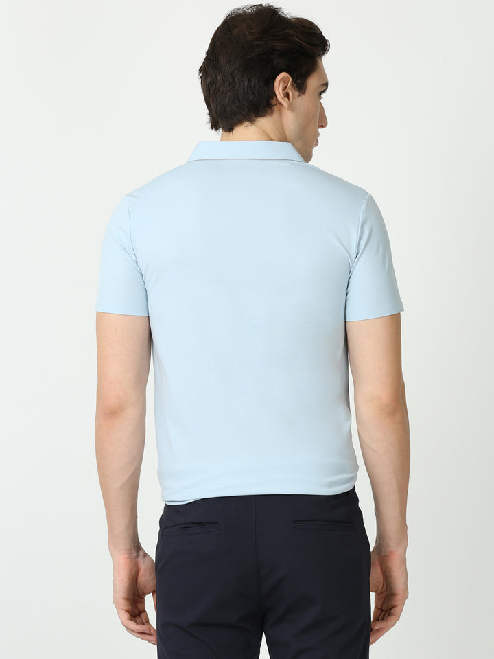  Seamless Polo Link Water sky blue polo t shirt for men 