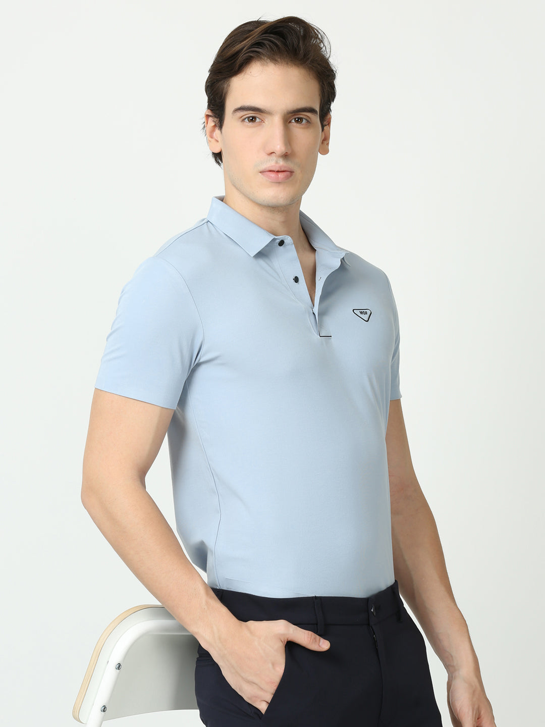 Seamless Light French Blue Polo Tshirt for men