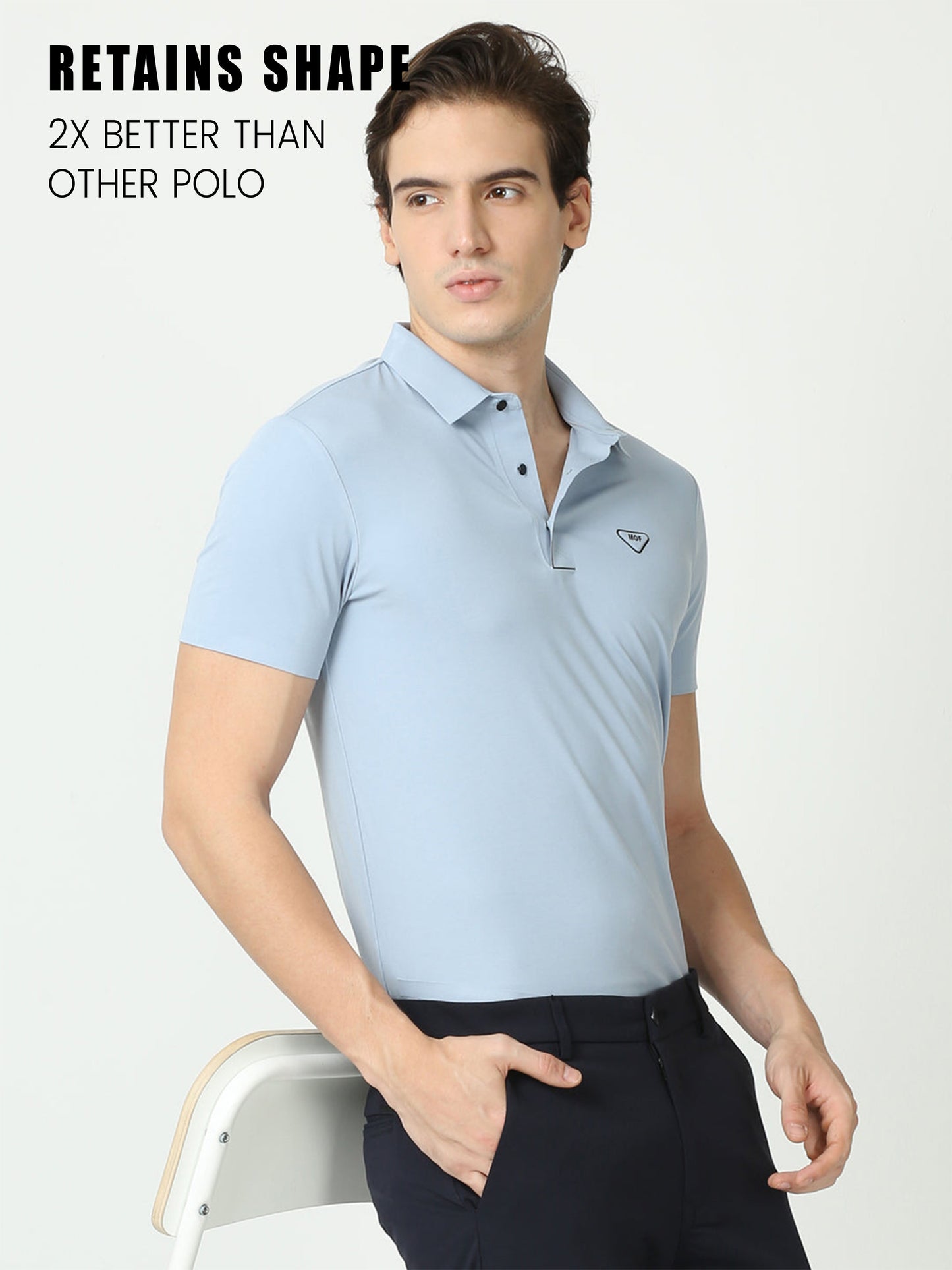 Seamless Light French Blue Polo Tshirt