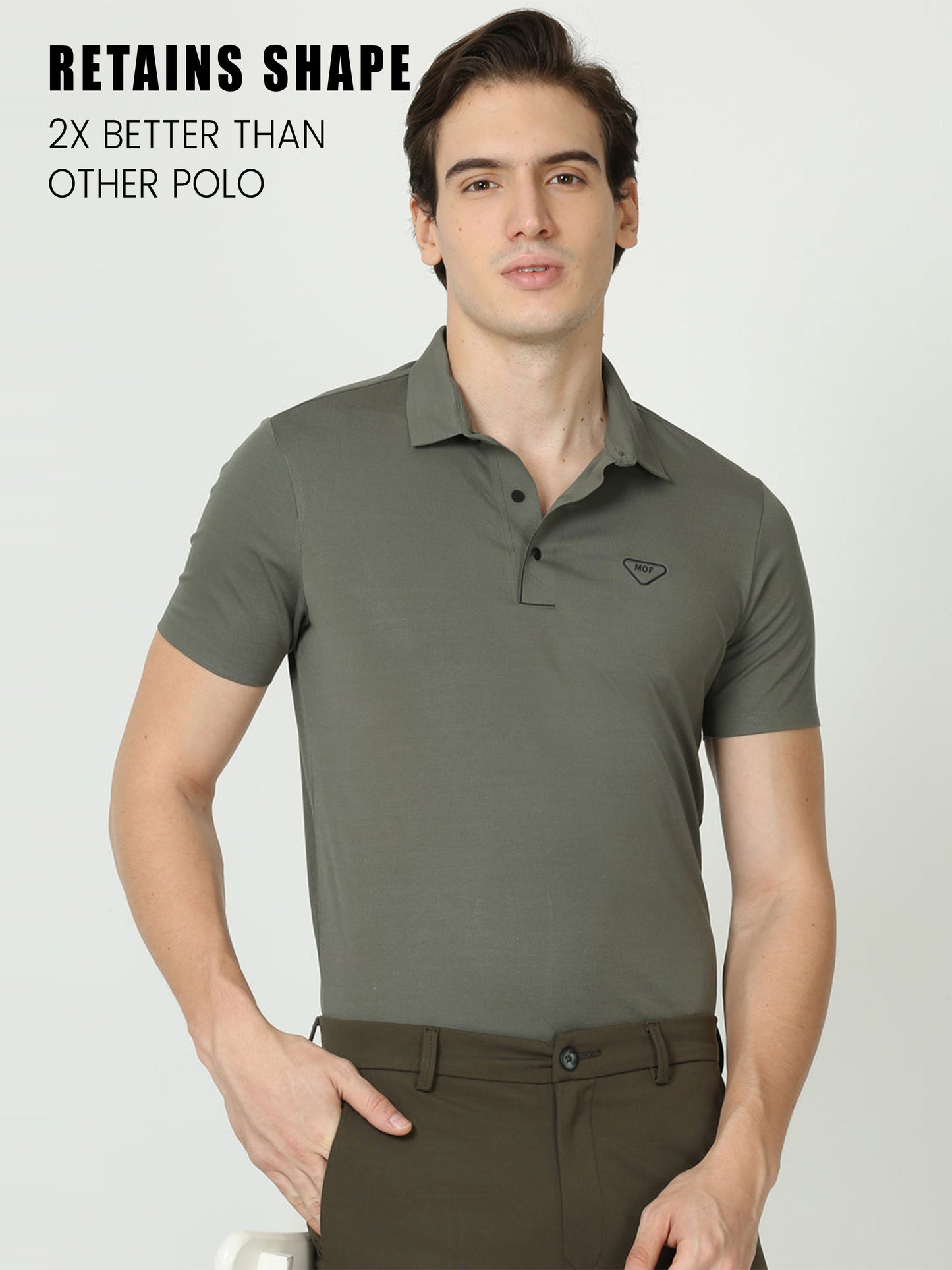 Seamless Finch Green polo tshirt for men