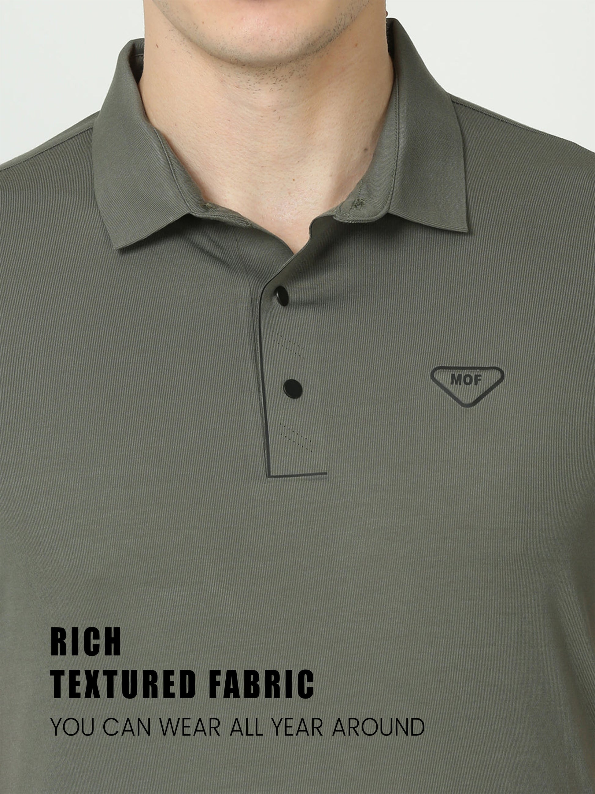 Seamless Finch Green polo tshirt for men