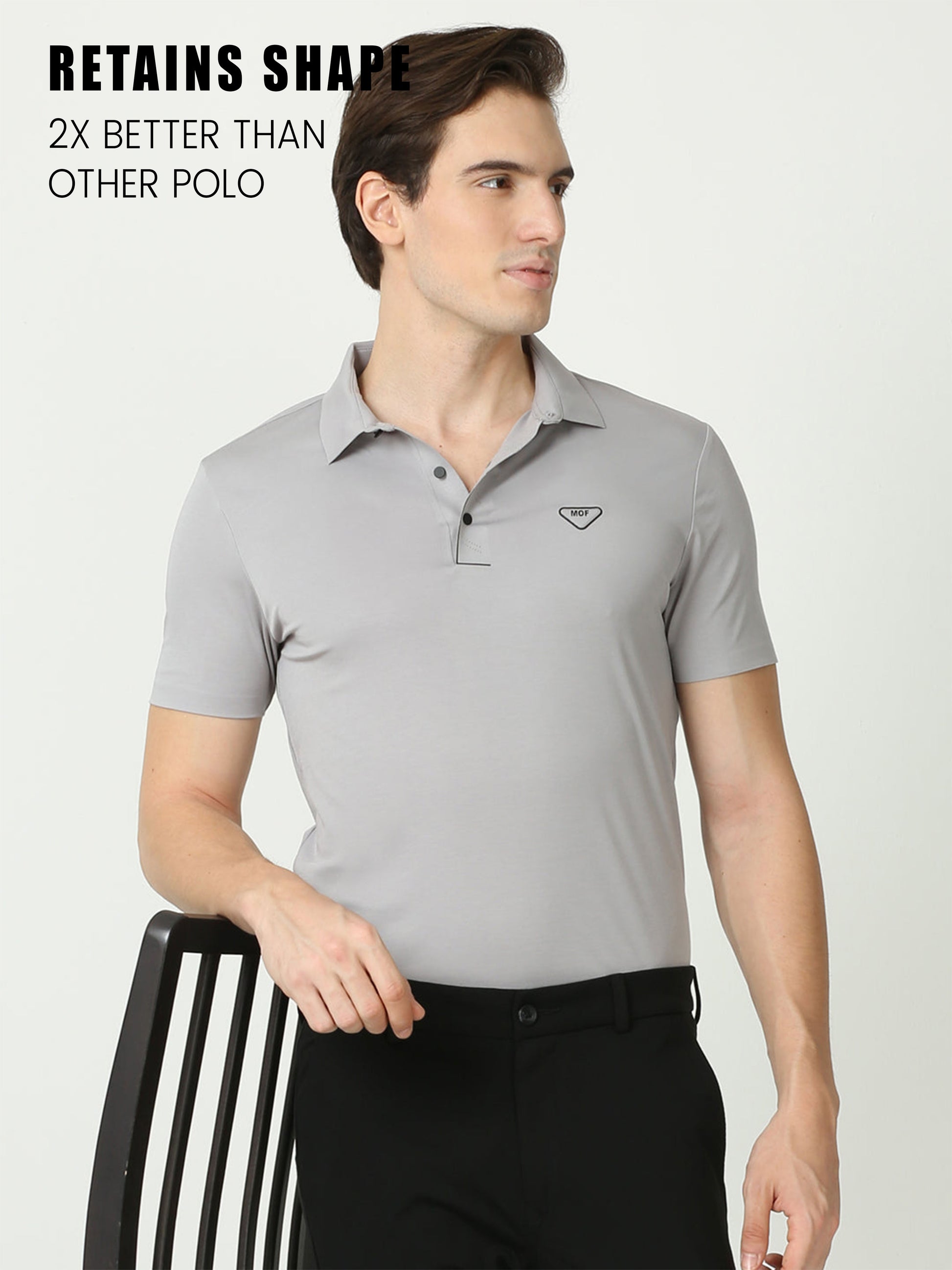 Seamless Pastel Grey Polo Tshirt for men