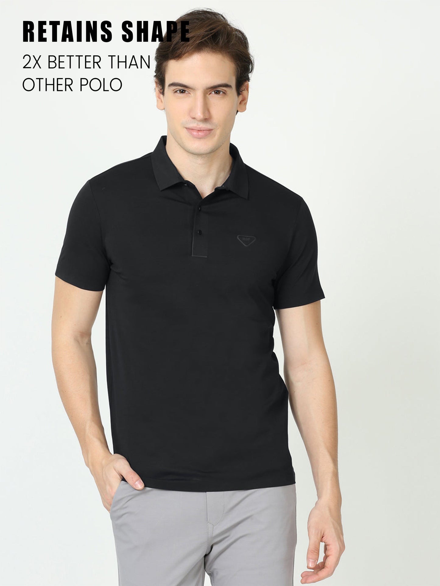 Seamless Dark Jungle Black Polo Tshirt