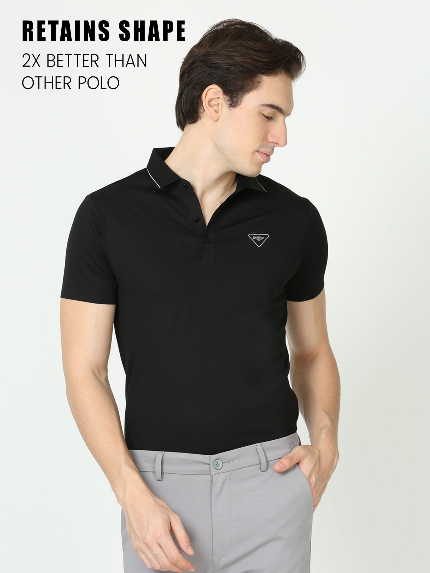 Seamless Zeus Black Polo Tshirt for men