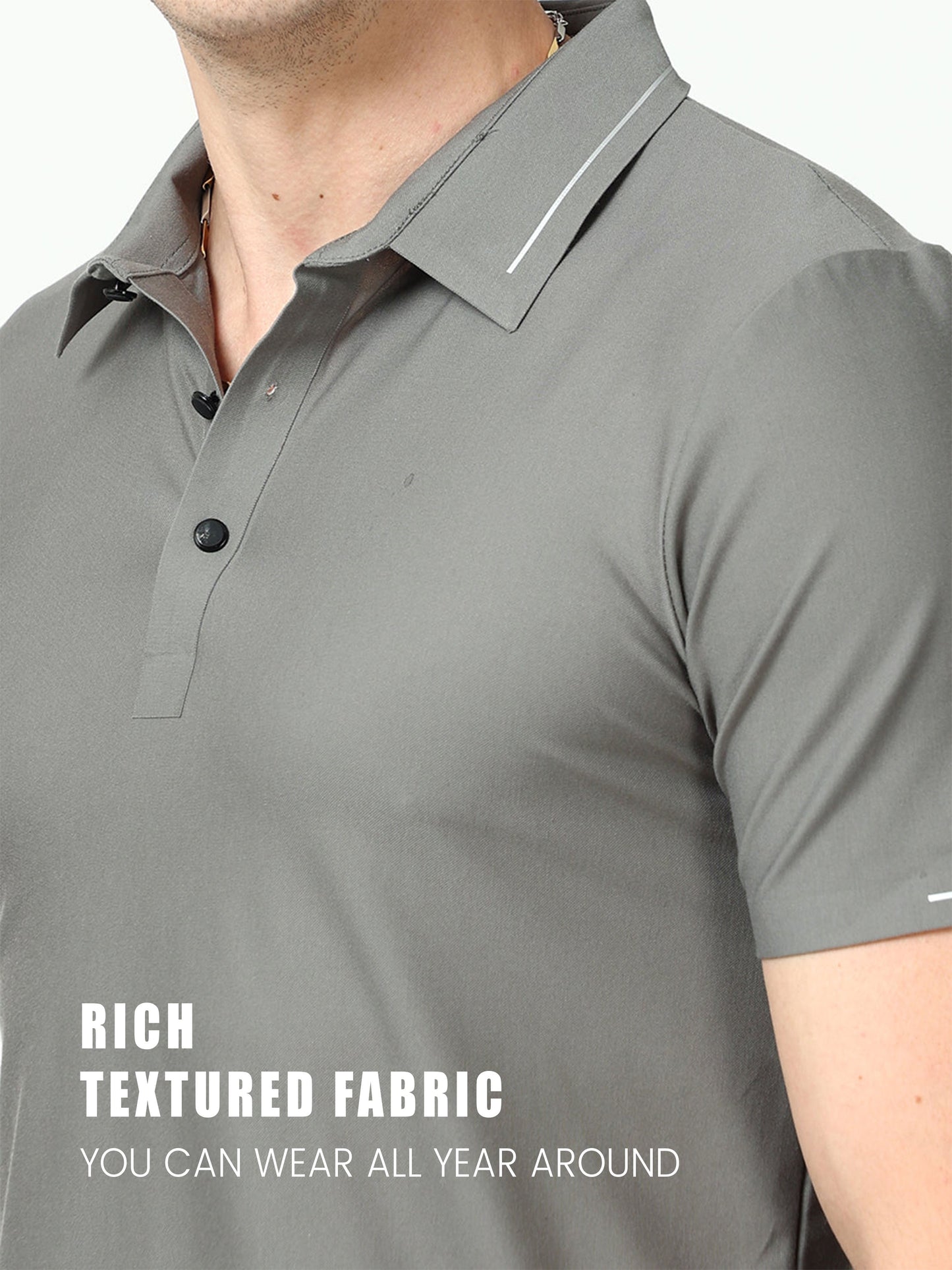  Seamless Granite Grey Polo Tshirt for men 