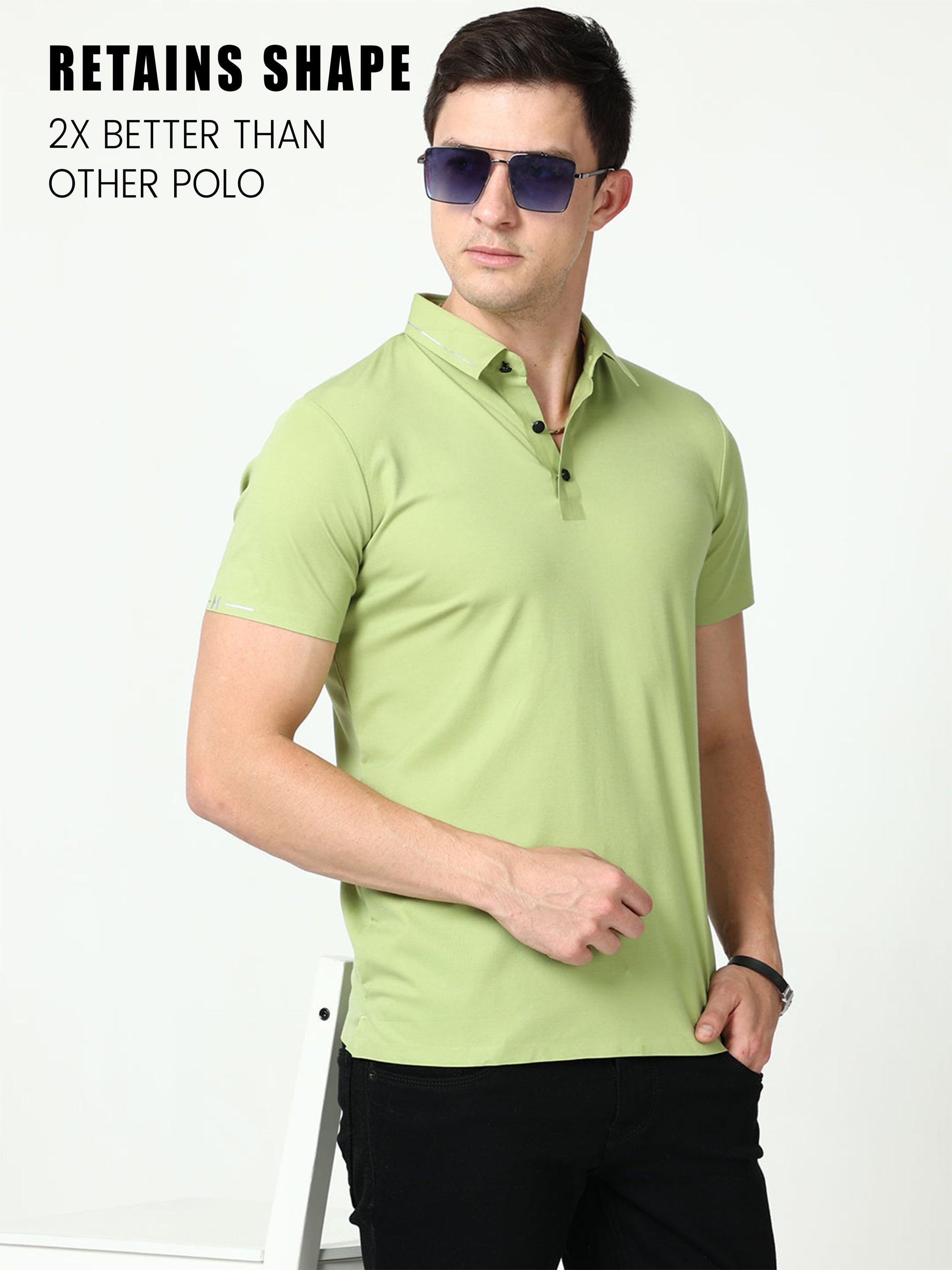 Seamless Beryl mens green polo shirt