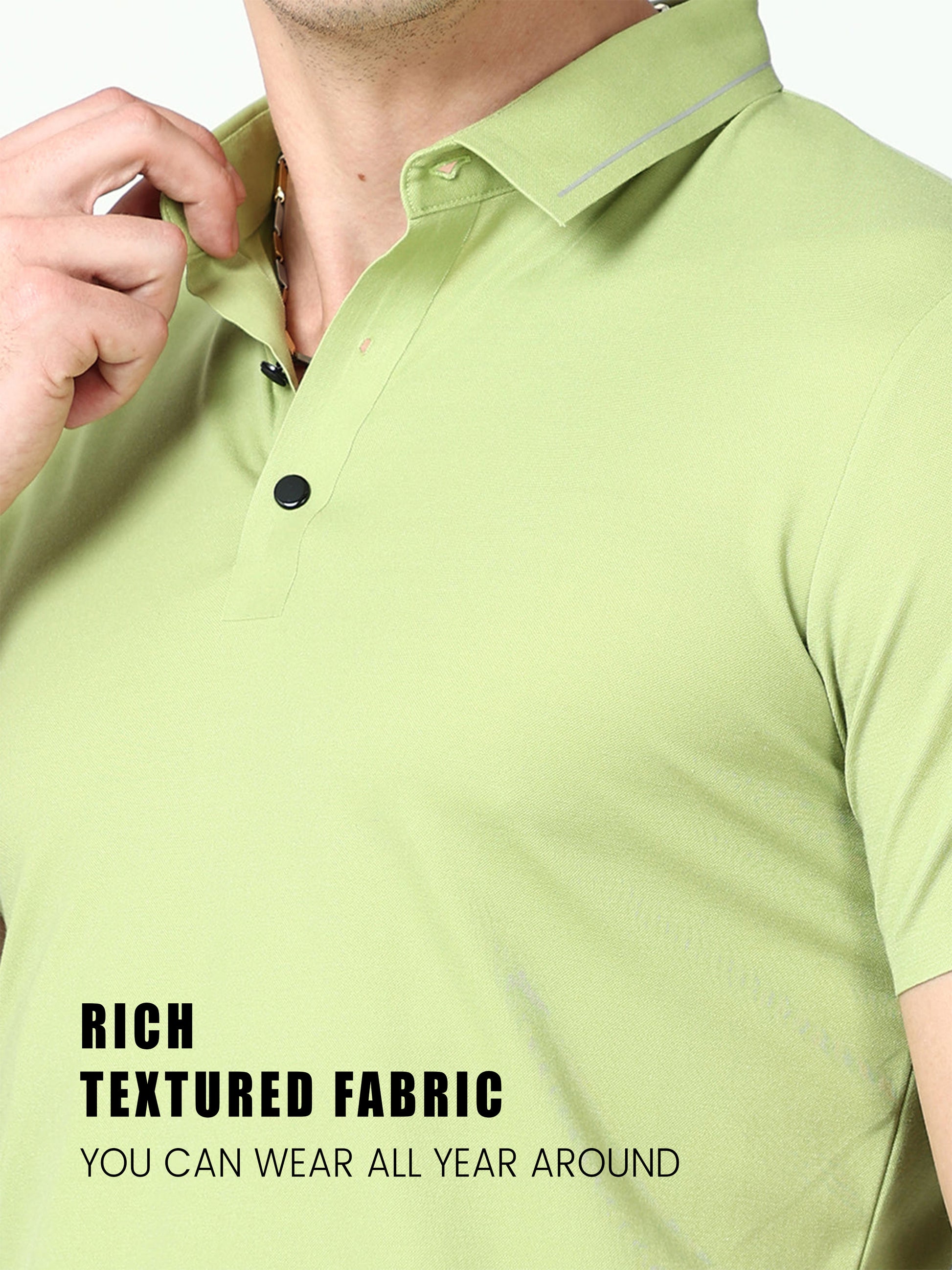 Seamless Beryl mens green polo shirt