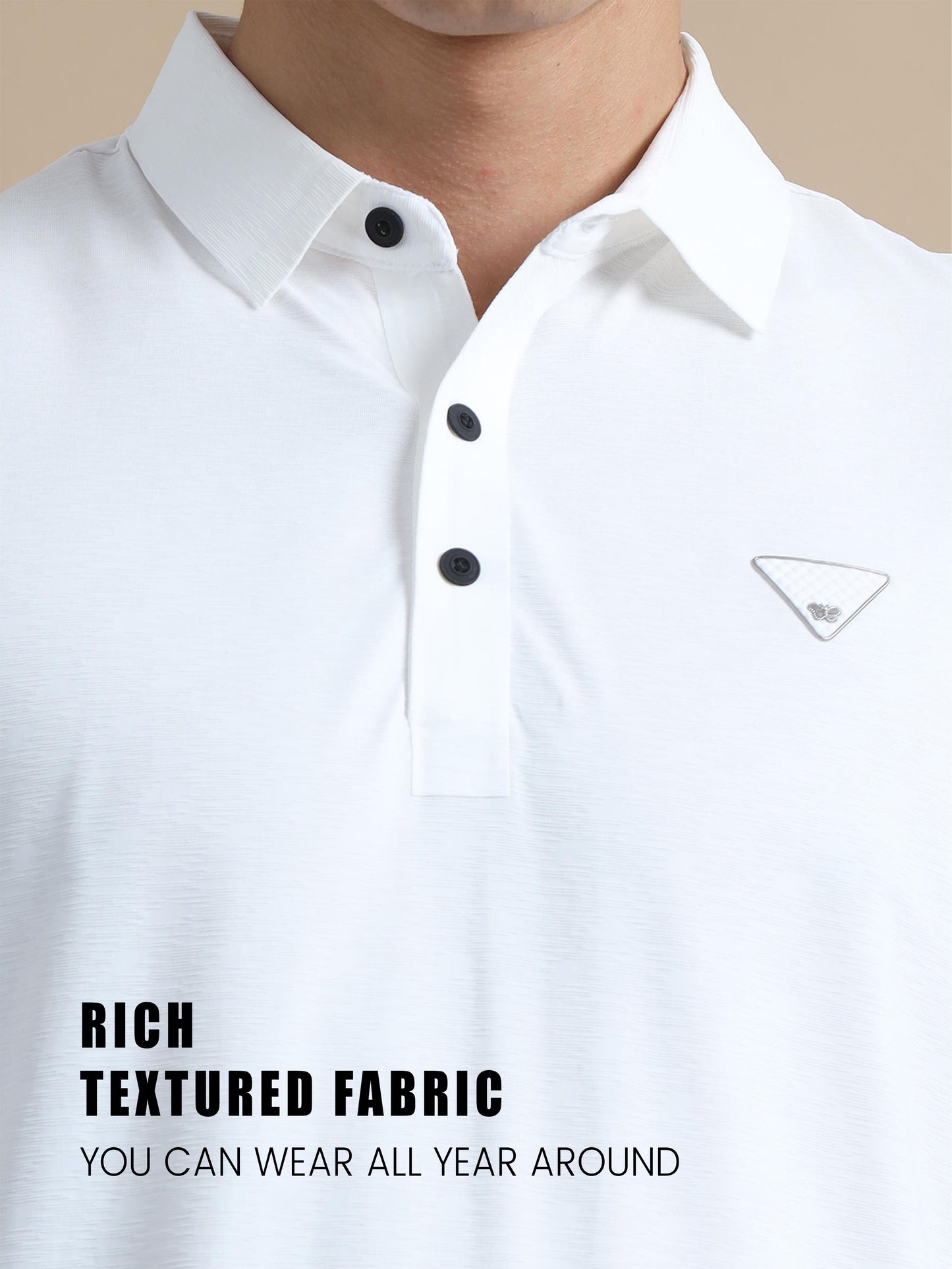 Flexi Comfort White  Polo T-shirt