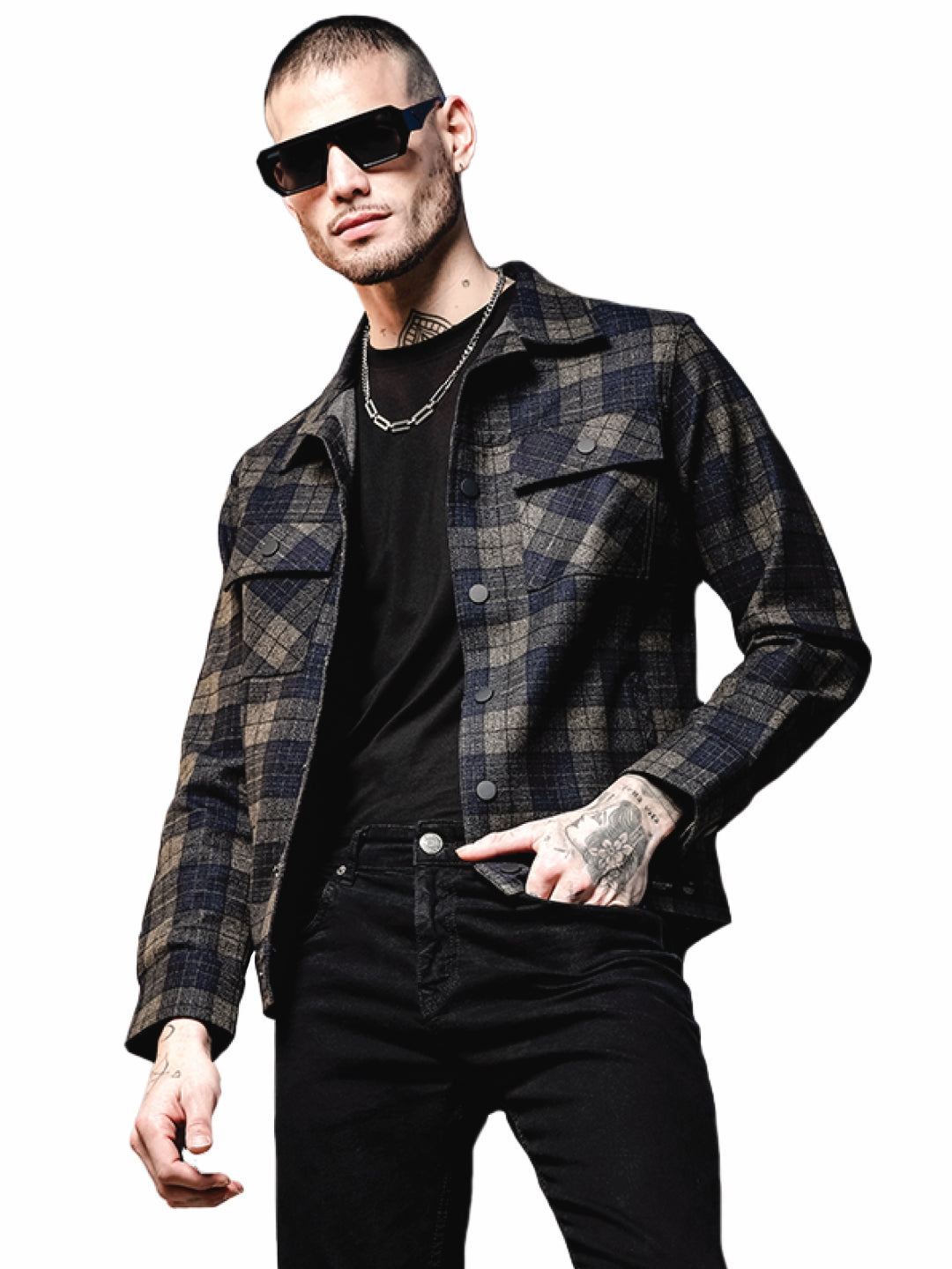 Tweed Tracker Olive Black Bomber Jacket