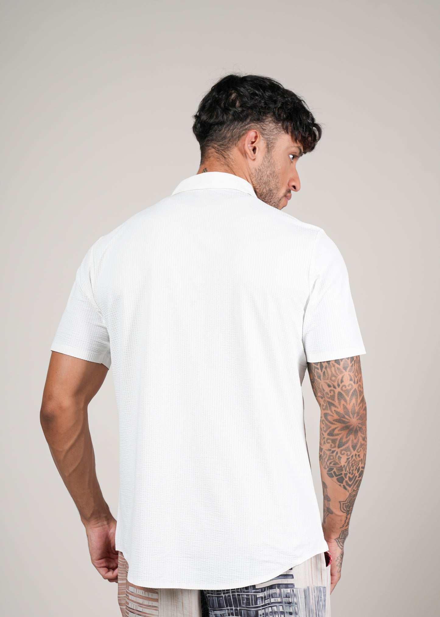 Men’s Short Sleeve Stitchless Shirt White