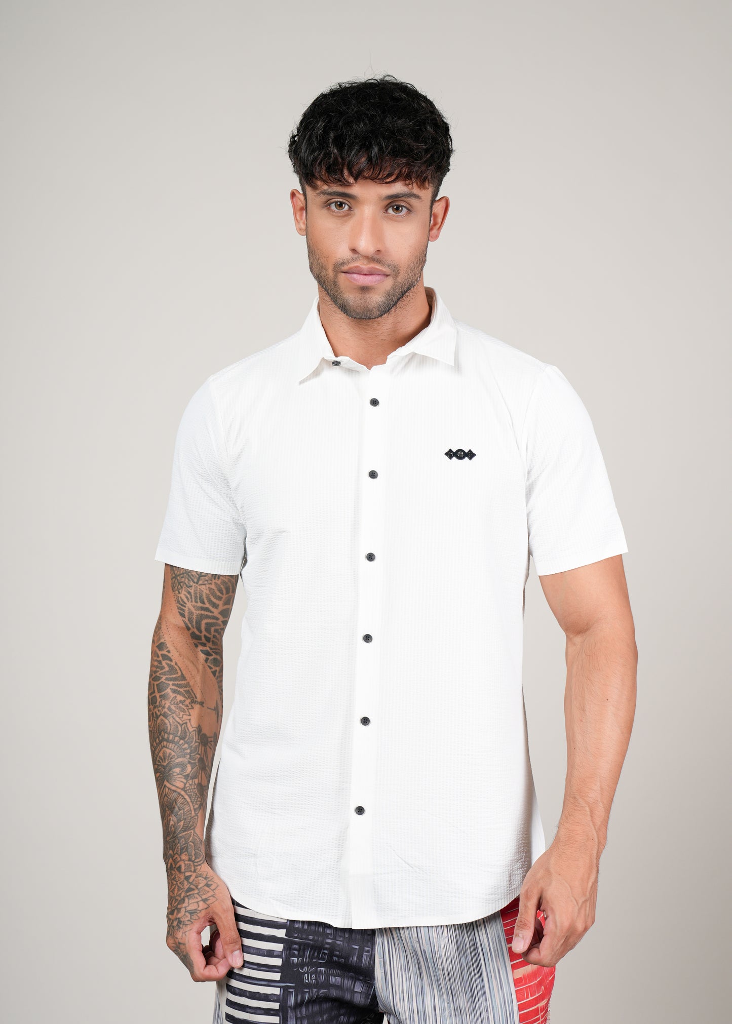 Men’s Short Sleeve Stitchless Shirt White