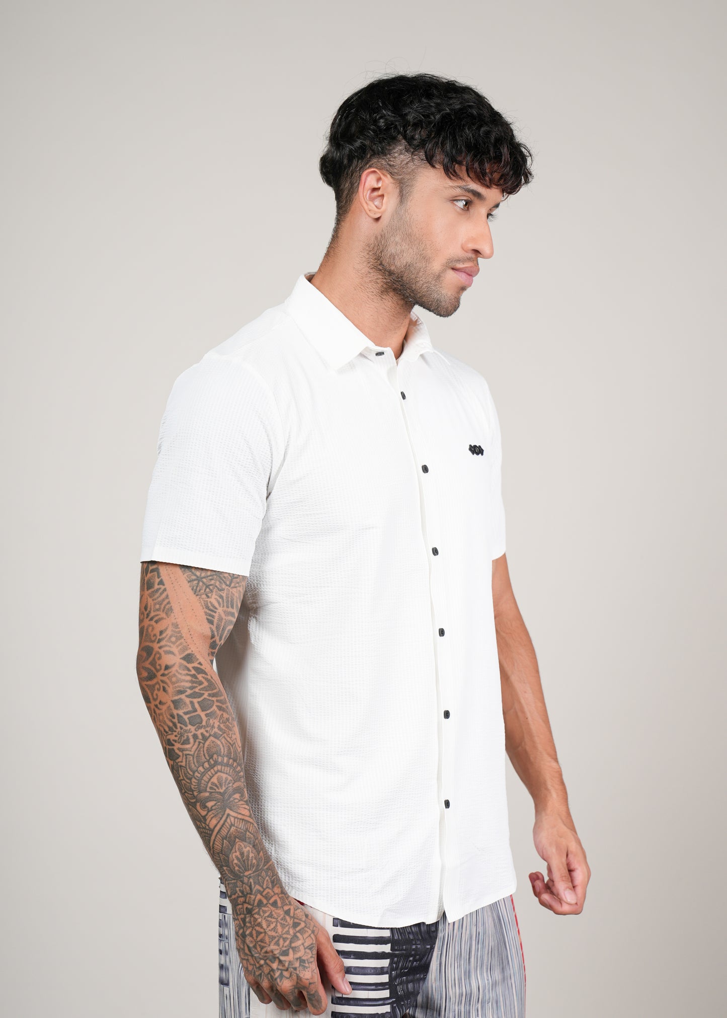 Men’s Short Sleeve Stitchless Shirt White