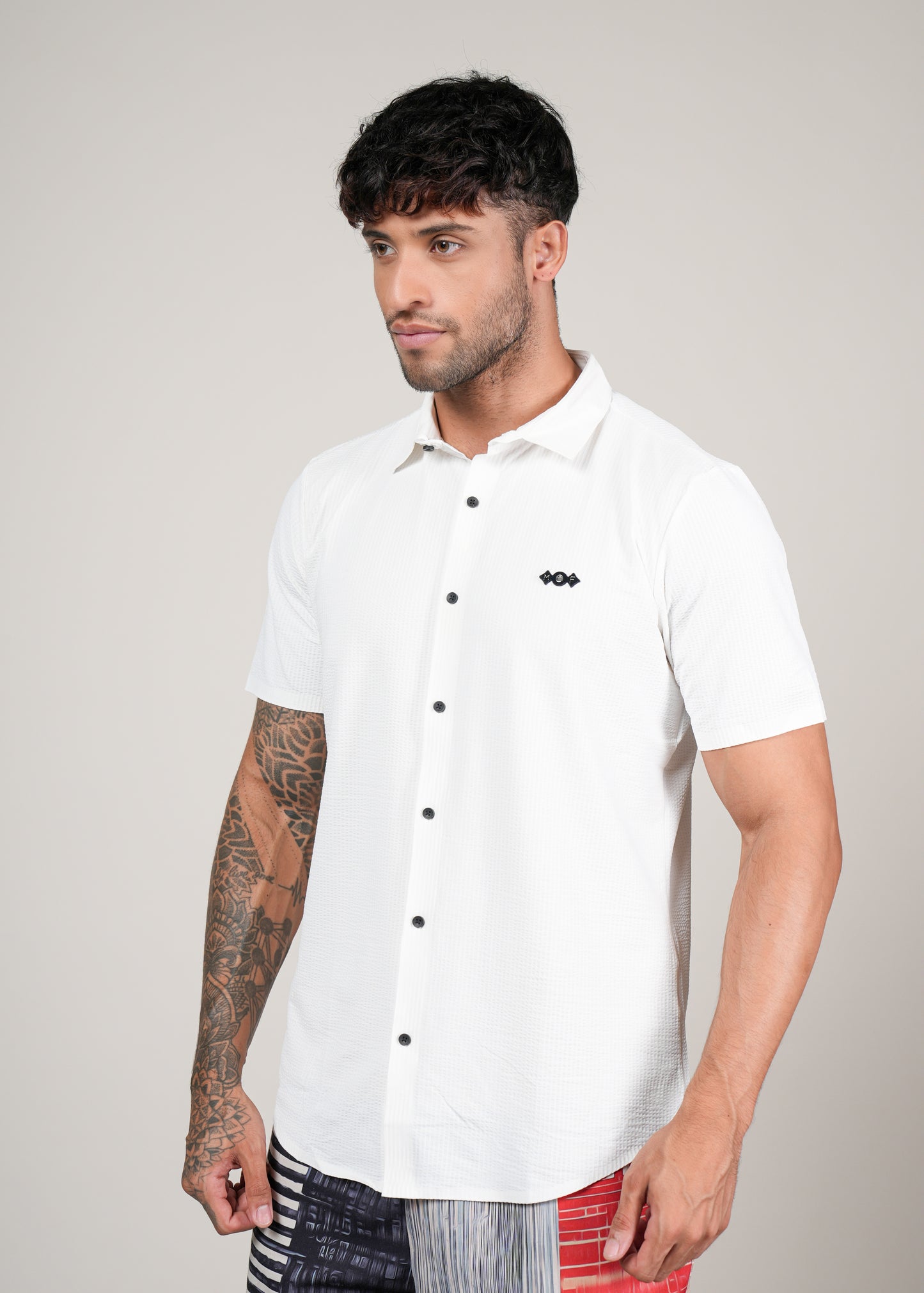 Men’s Short Sleeve Stitchless Shirt White
