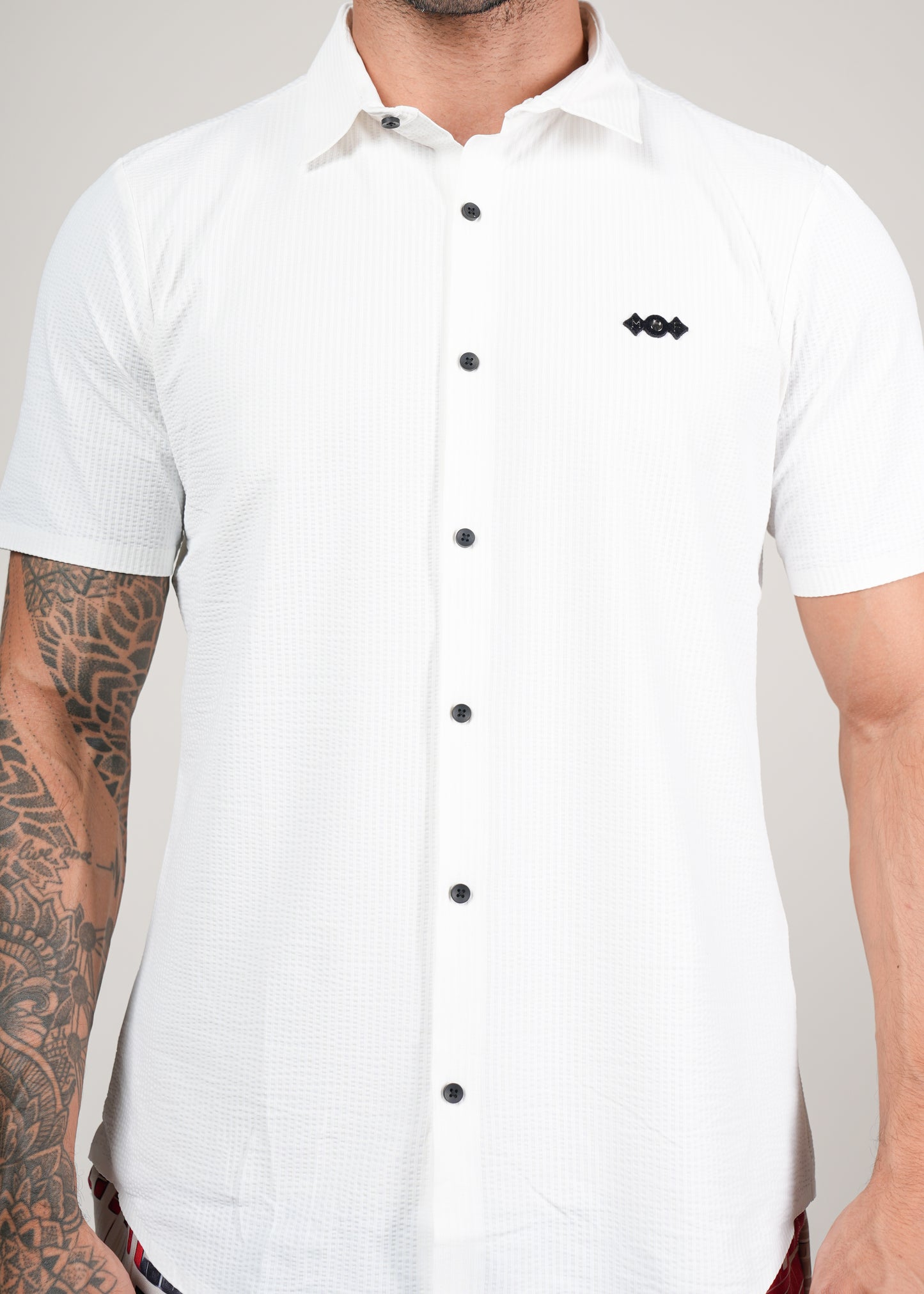 Men’s Short Sleeve Stitchless Shirt White
