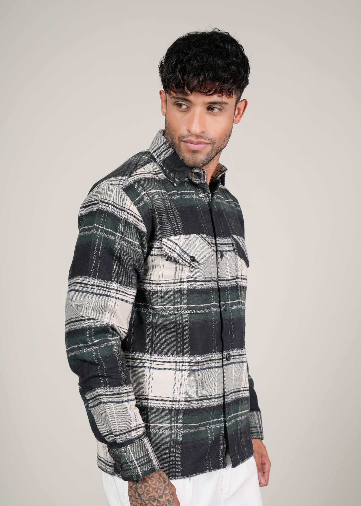 Men’s Premium Brushed Cotton Checked Shacket