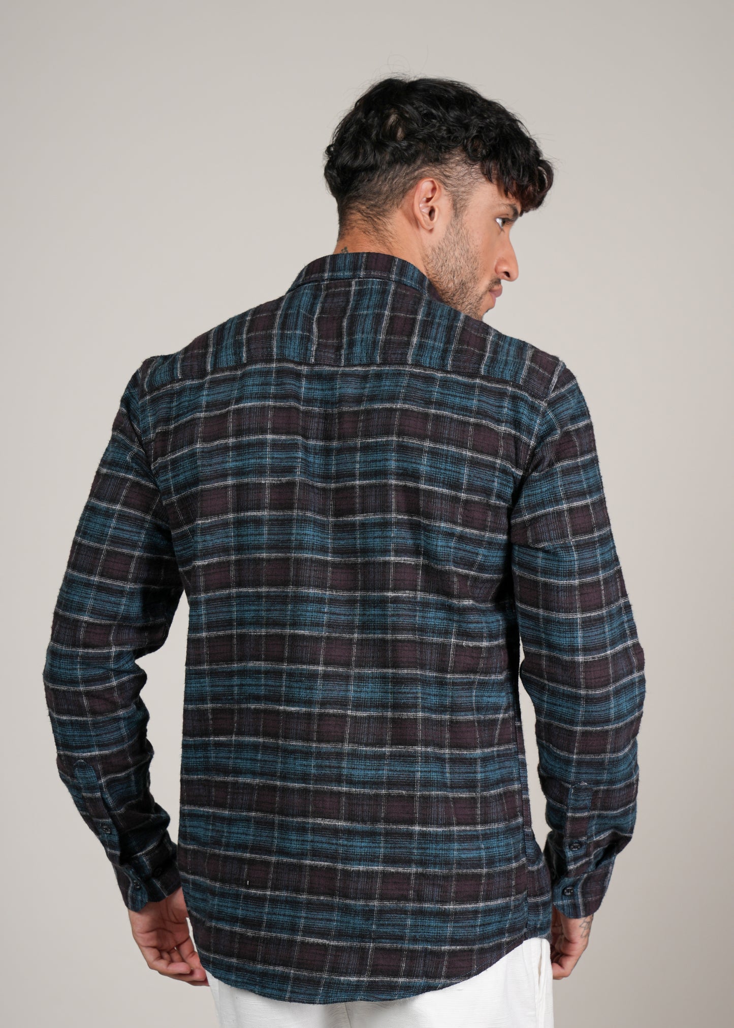 Men’s Green Checked Casual Shirt