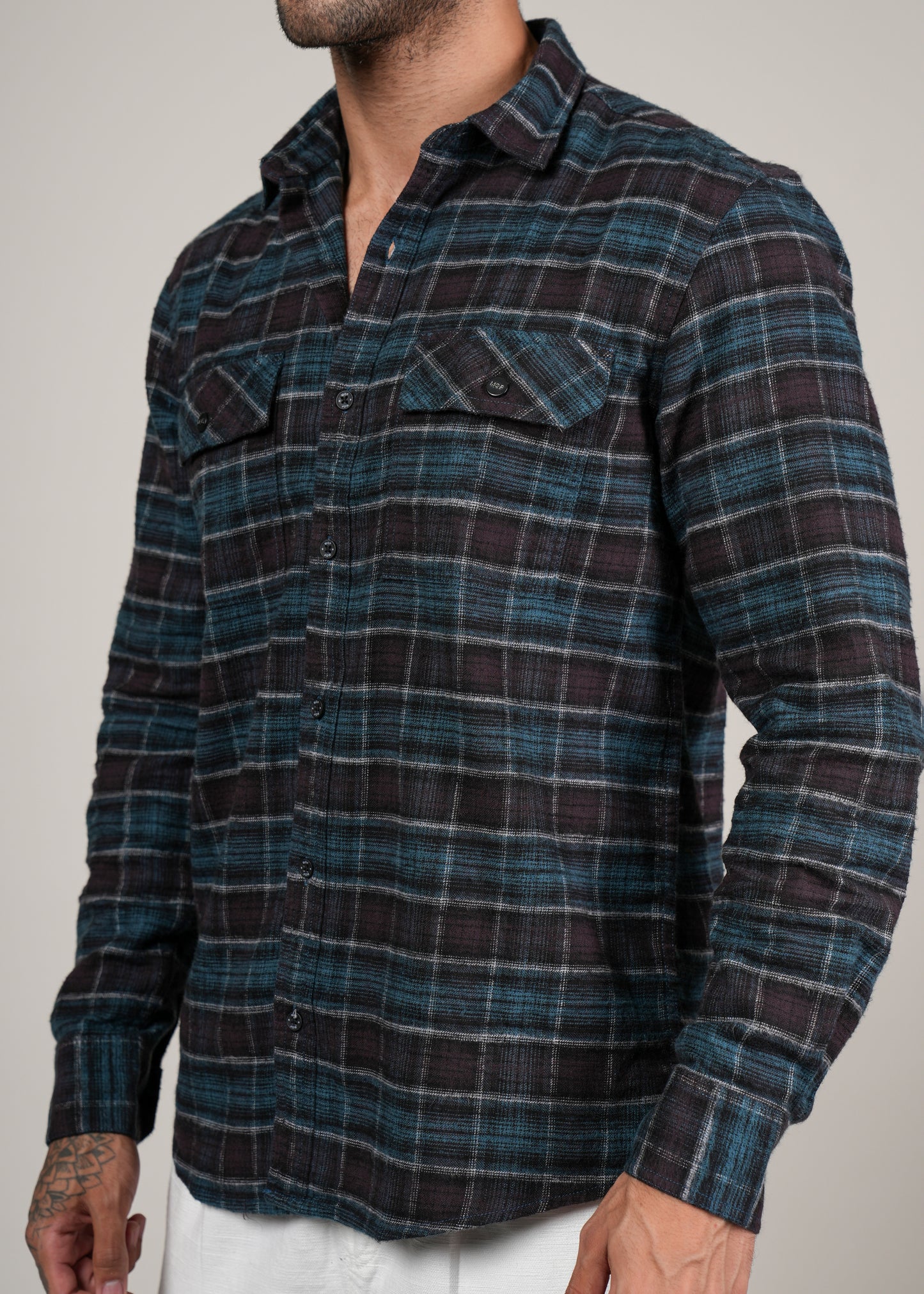 Men’s Green Checked Casual Shirt