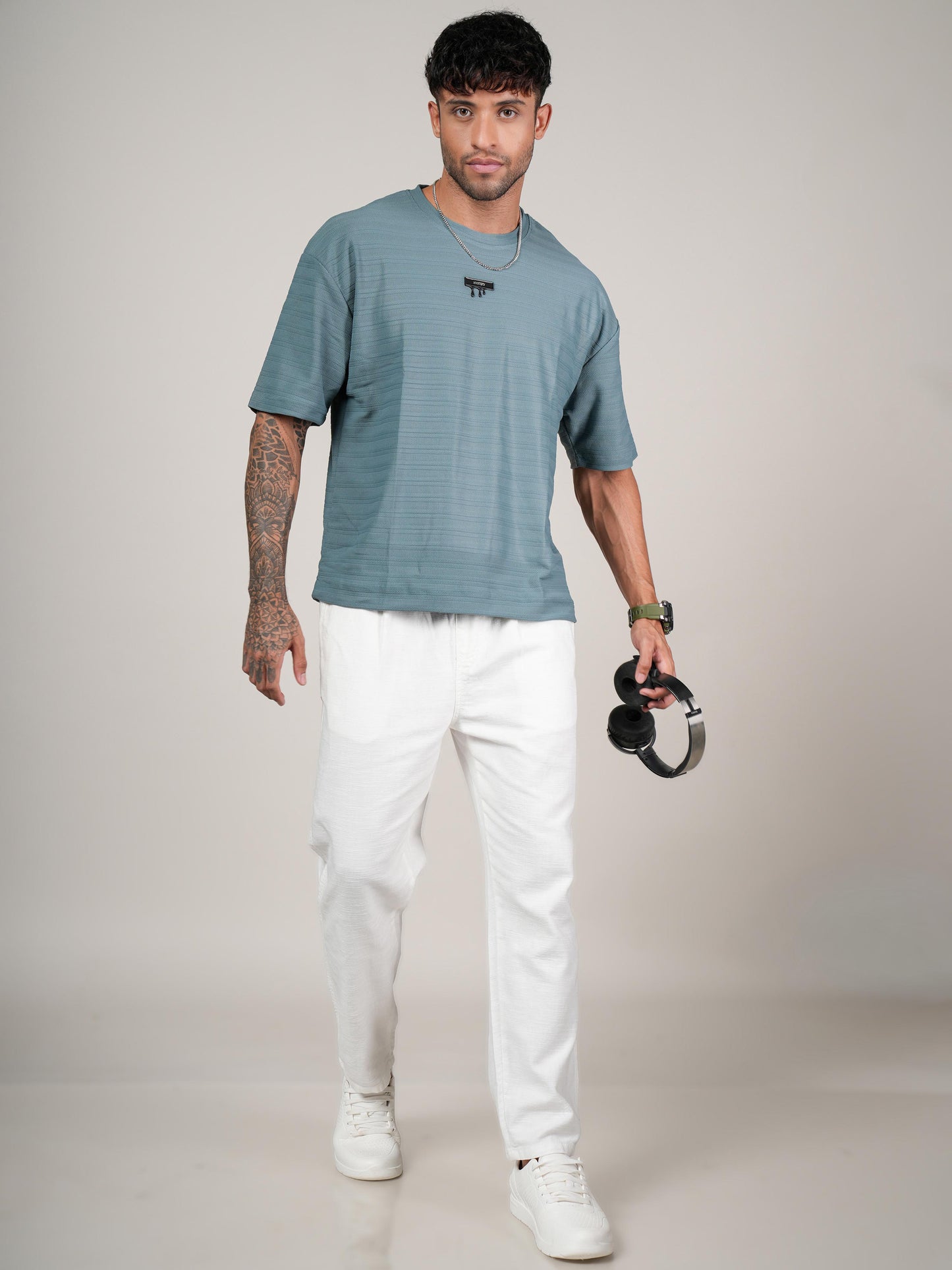 Men’s Oversize Round Neck Tshirt Rama Green