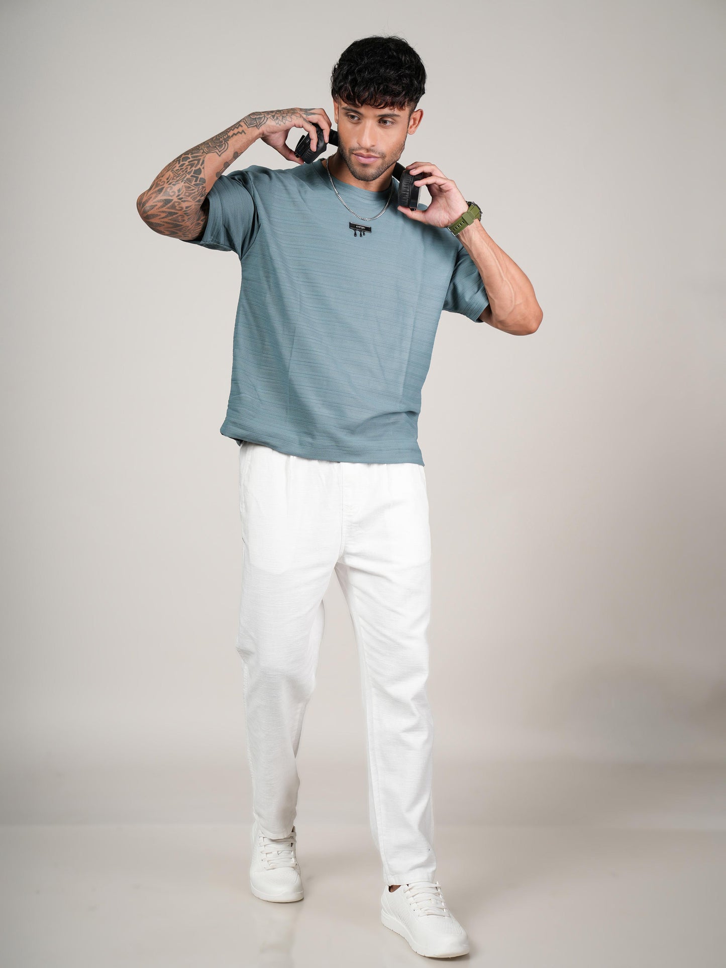 Men’s Oversize Round Neck Tshirt Rama Green