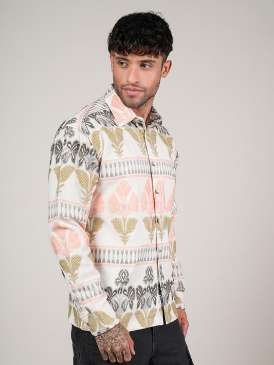 Men’s Multicolor Printed Casual Cotton Shirt
