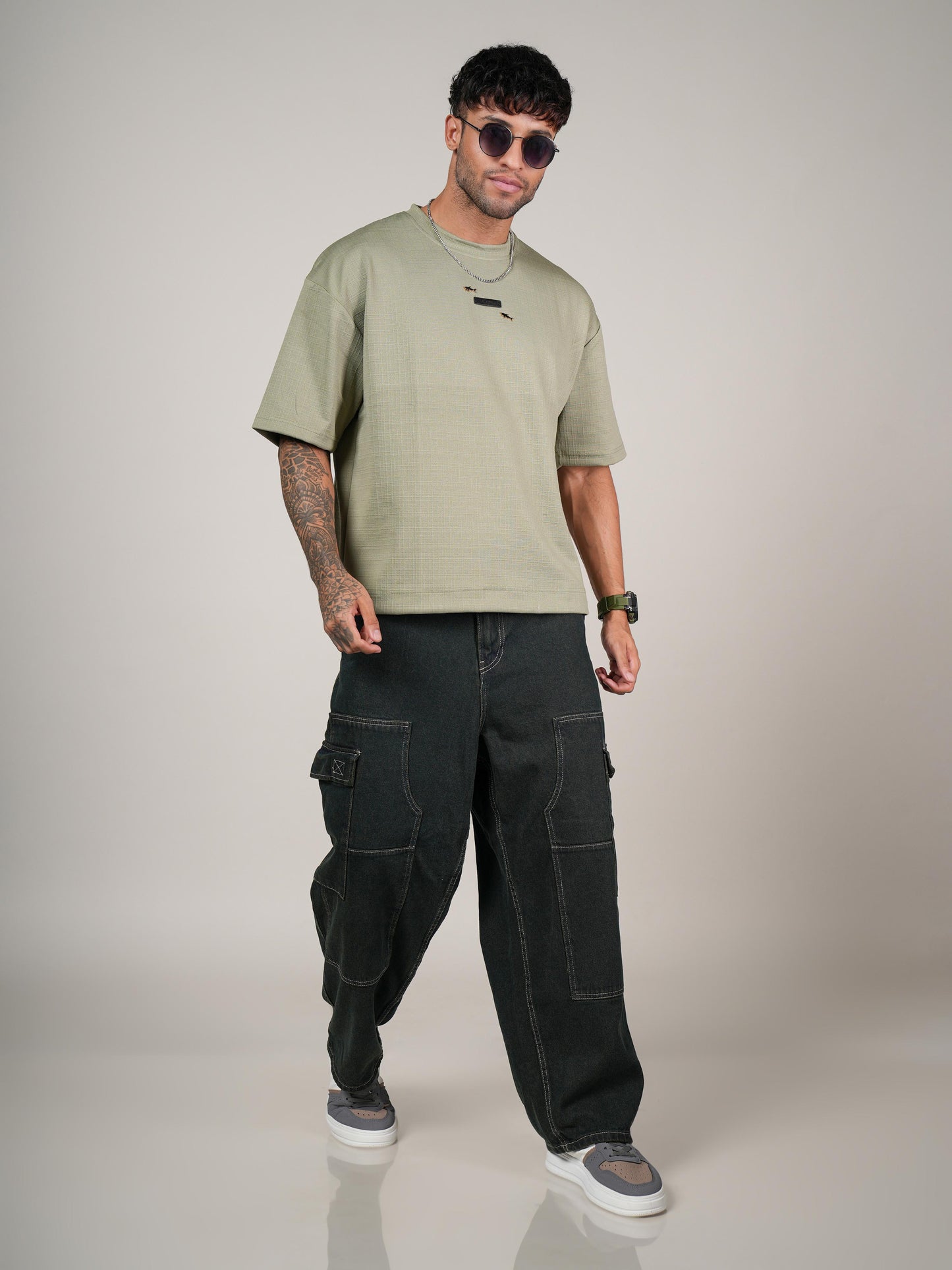 Men’s Oversize Round Neck Tshirt Green