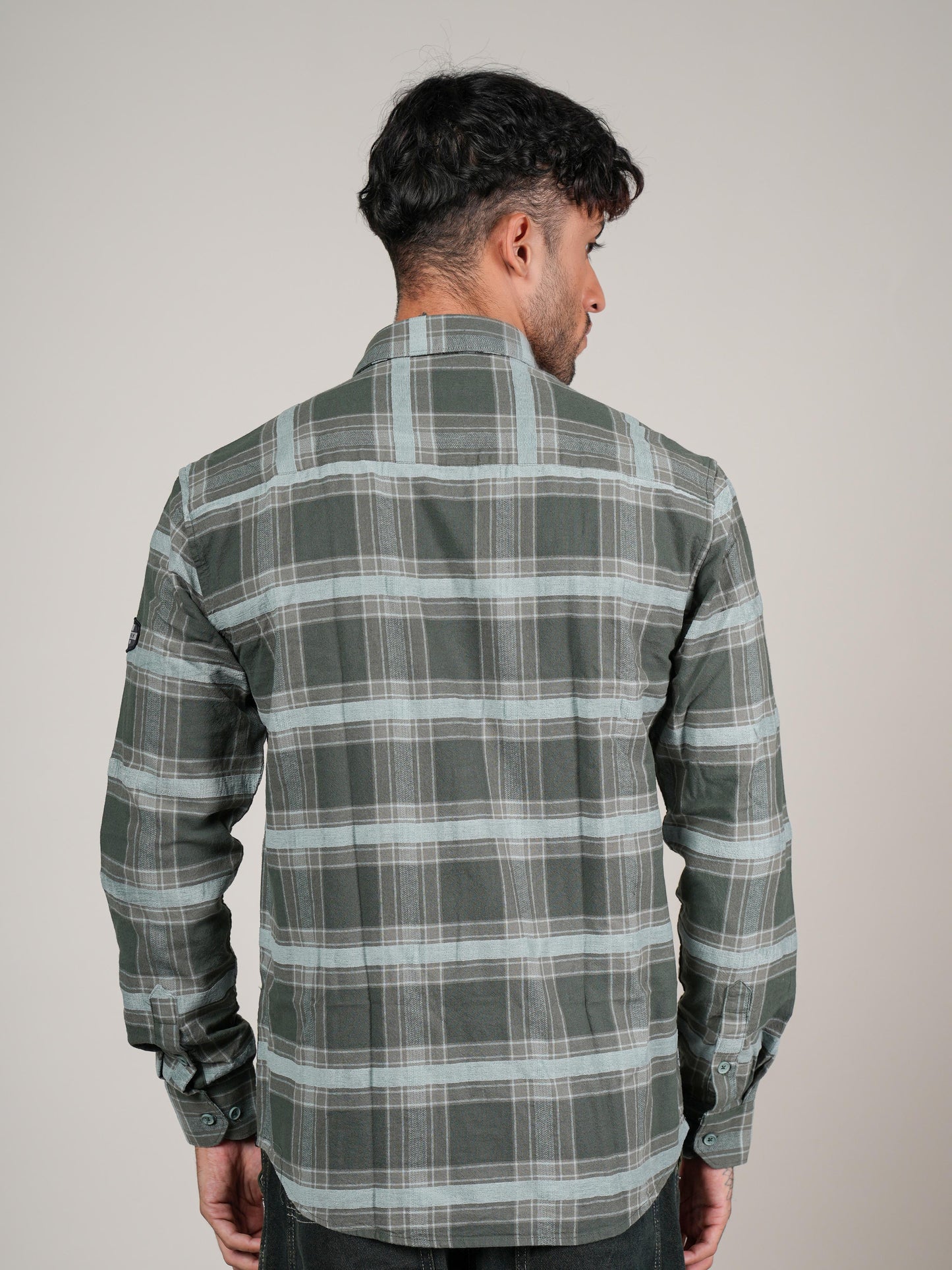 Men’s Green Checkered Casual Shirt