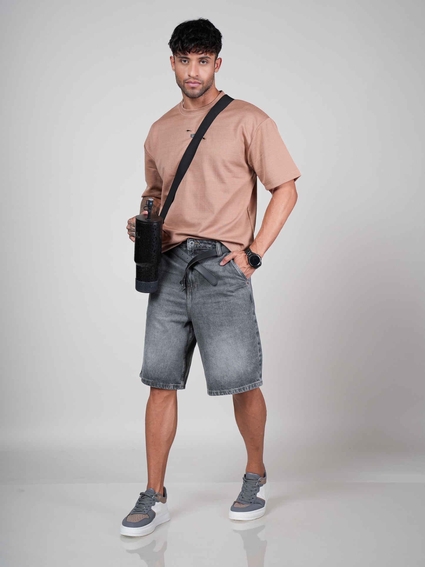 Men’s Oversize Round Neck Tshirt Peach