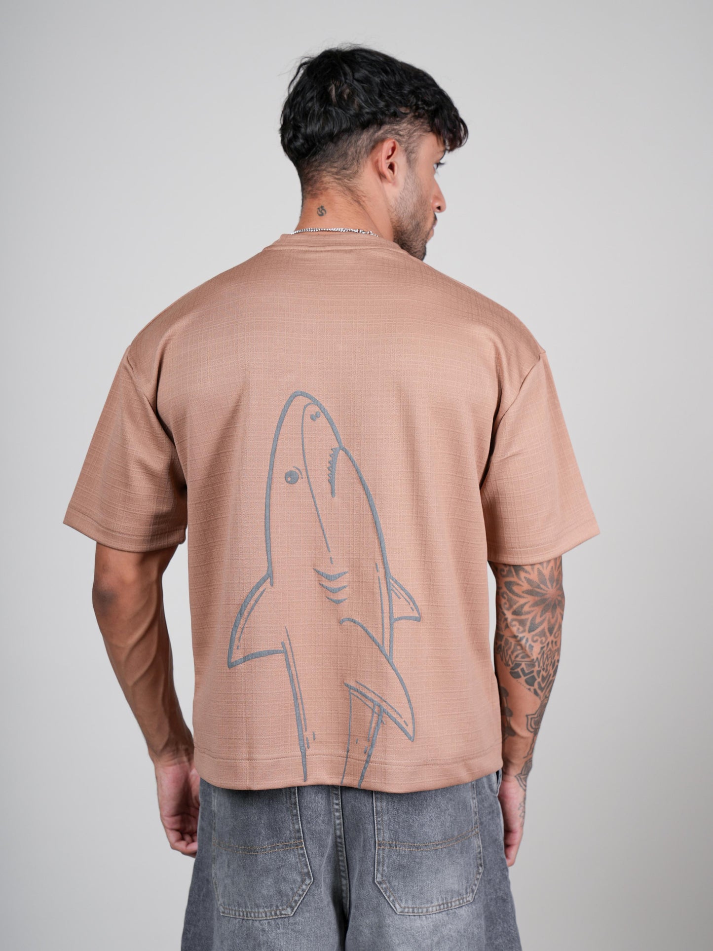 Men’s Oversize Round Neck Tshirt Peach