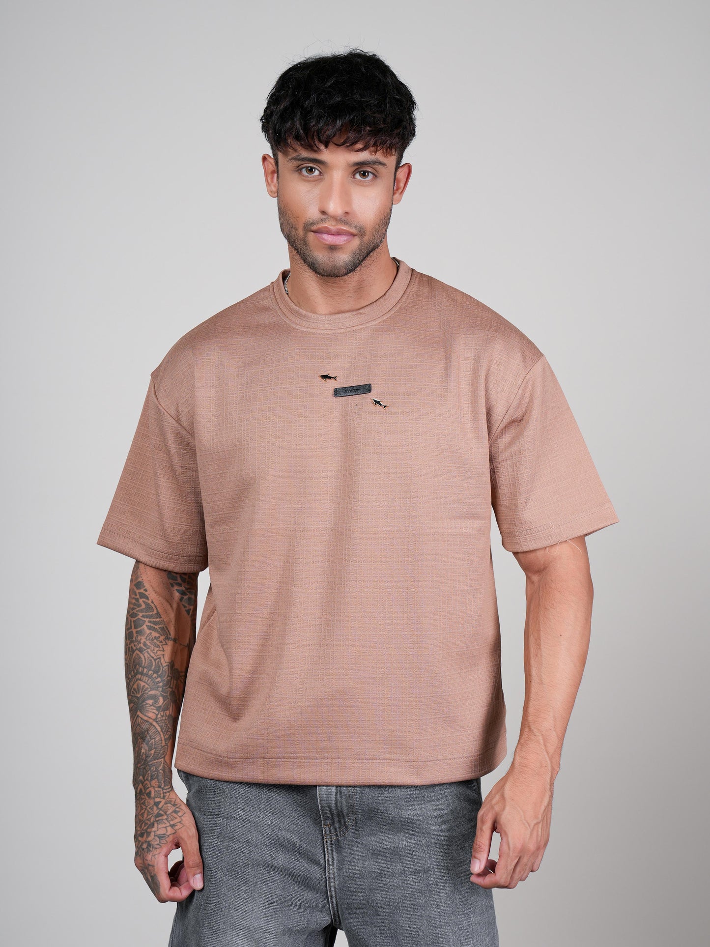 Men’s Oversize Round Neck Tshirt Peach