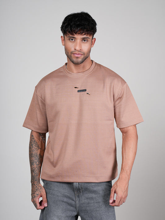 Men’s Oversize Round Neck Tshirt Peach