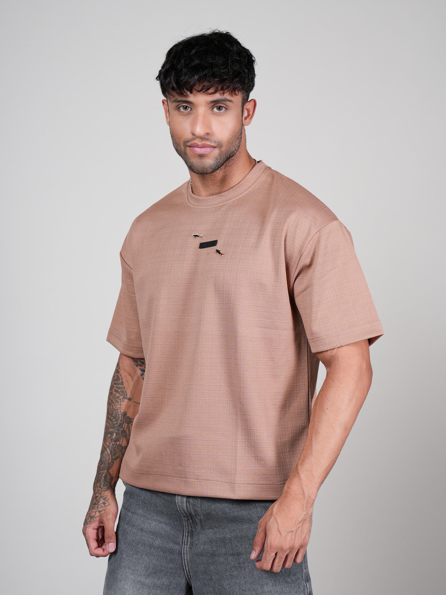 Men’s Oversize Round Neck Tshirt Peach