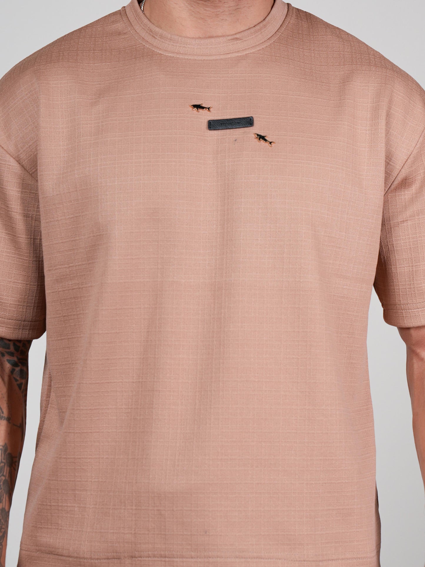 Men’s Oversize Round Neck Tshirt Peach