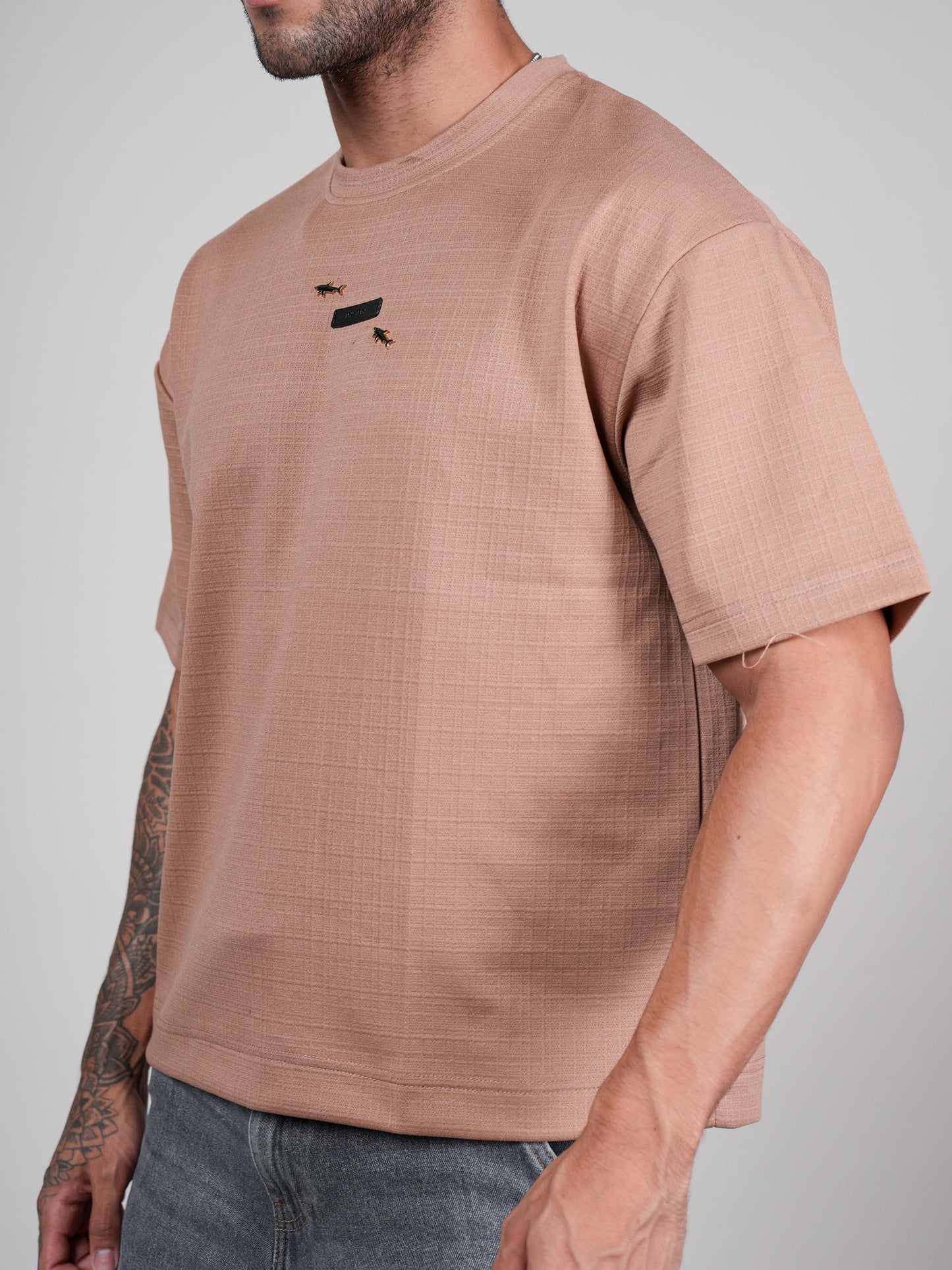 Men’s Oversize Round Neck Tshirt Peach