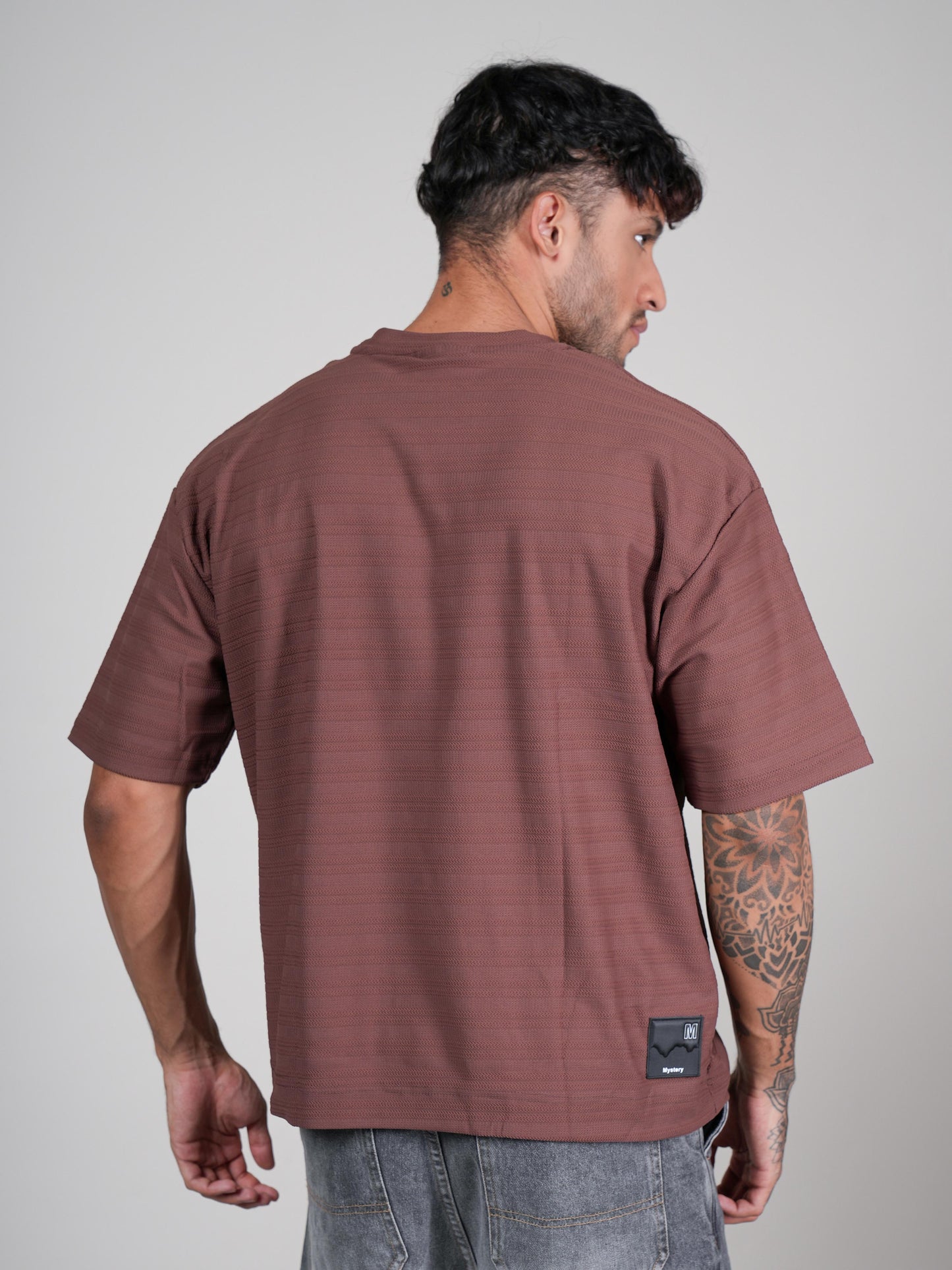 Men’s Oversize Round Neck Tshirt Brown