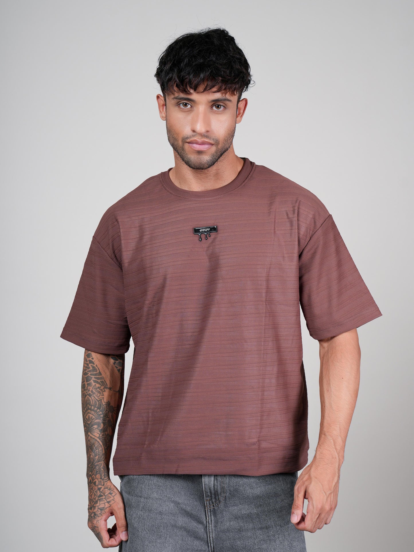 Men’s Oversize Round Neck Tshirt Brown