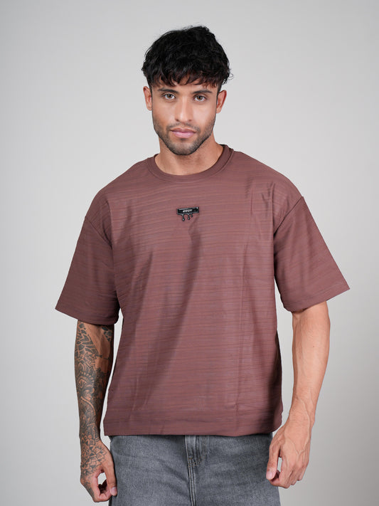 Men’s Oversize Round Neck Tshirt Brown