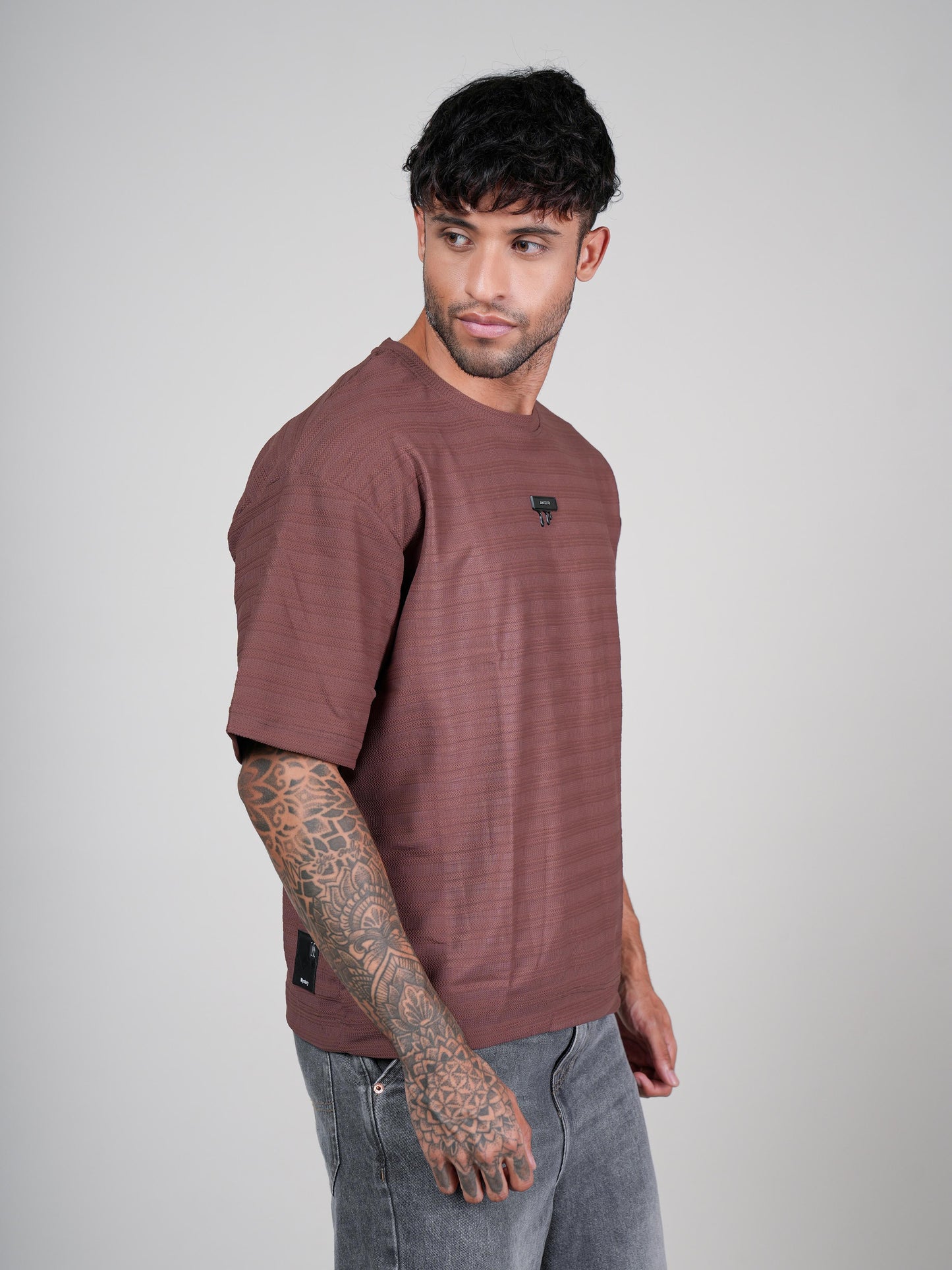 Men’s Oversize Round Neck Tshirt Brown