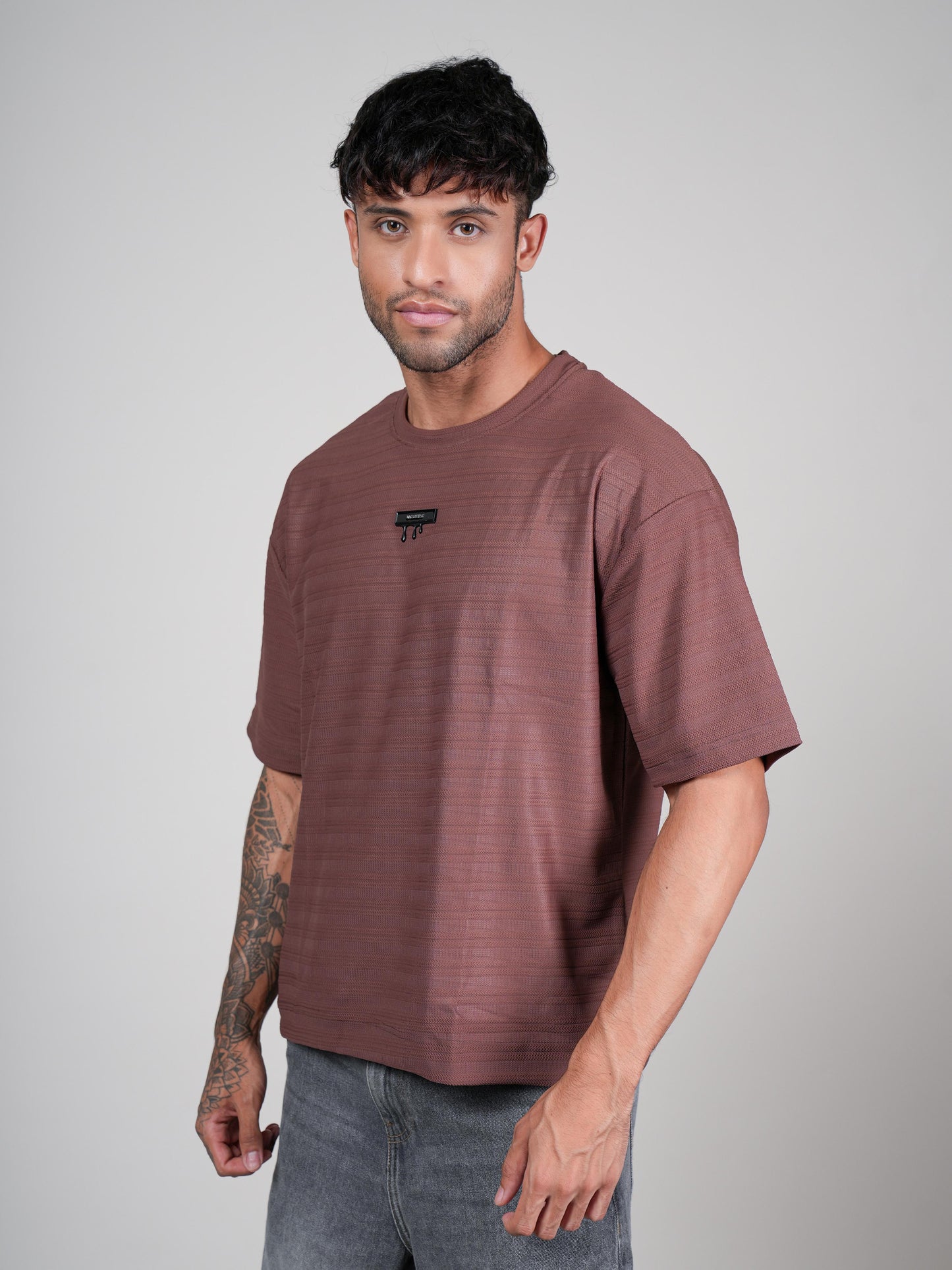 Men’s Oversize Round Neck Tshirt Brown