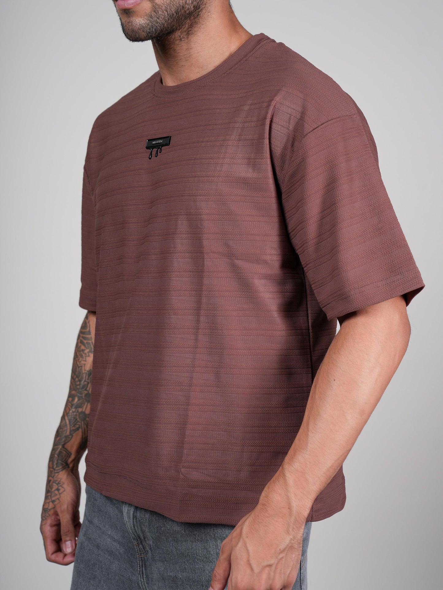 Men’s Oversize Round Neck Tshirt Brown