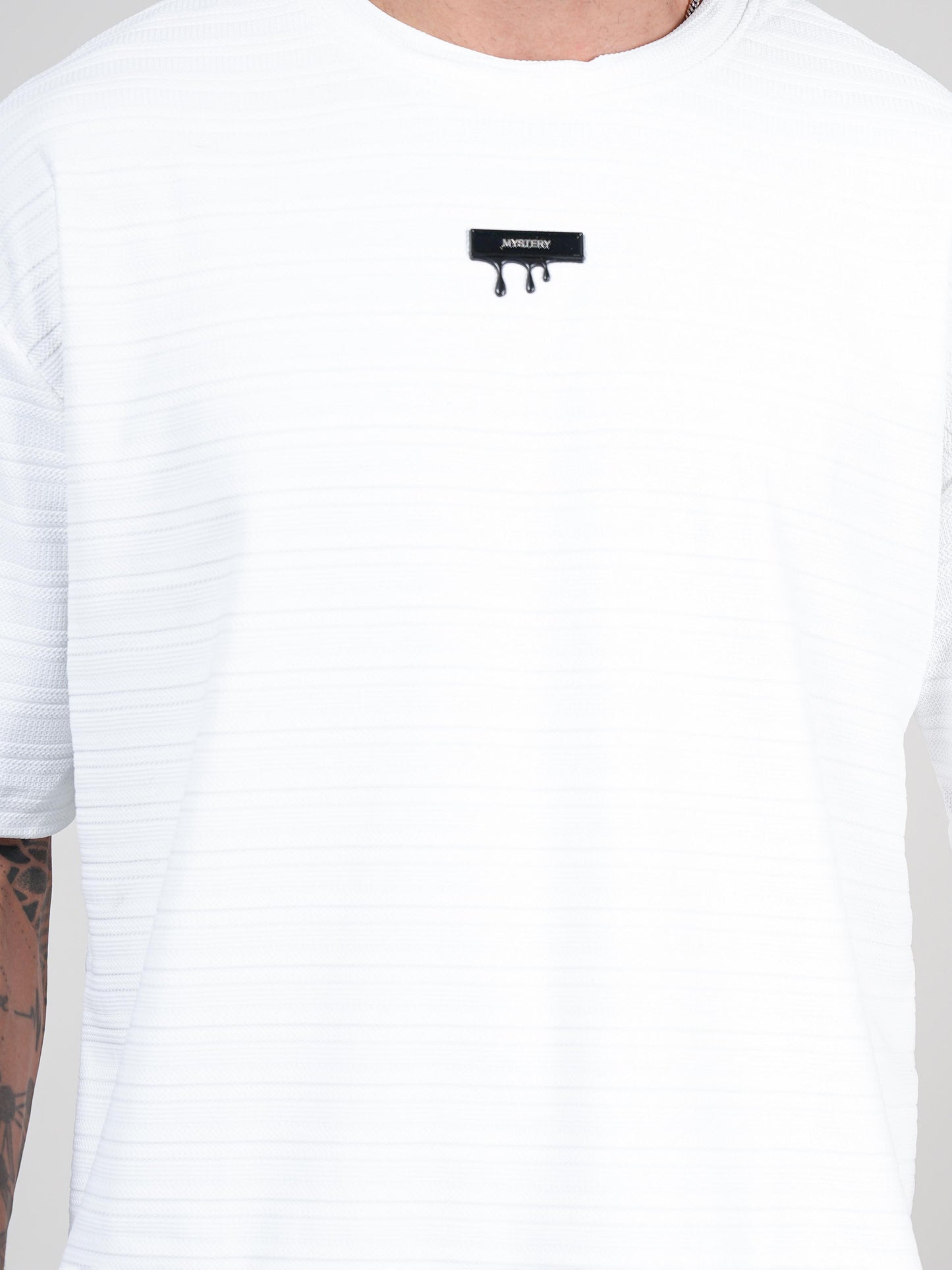 Men’s Whit  Oversize Round Neck T shirt