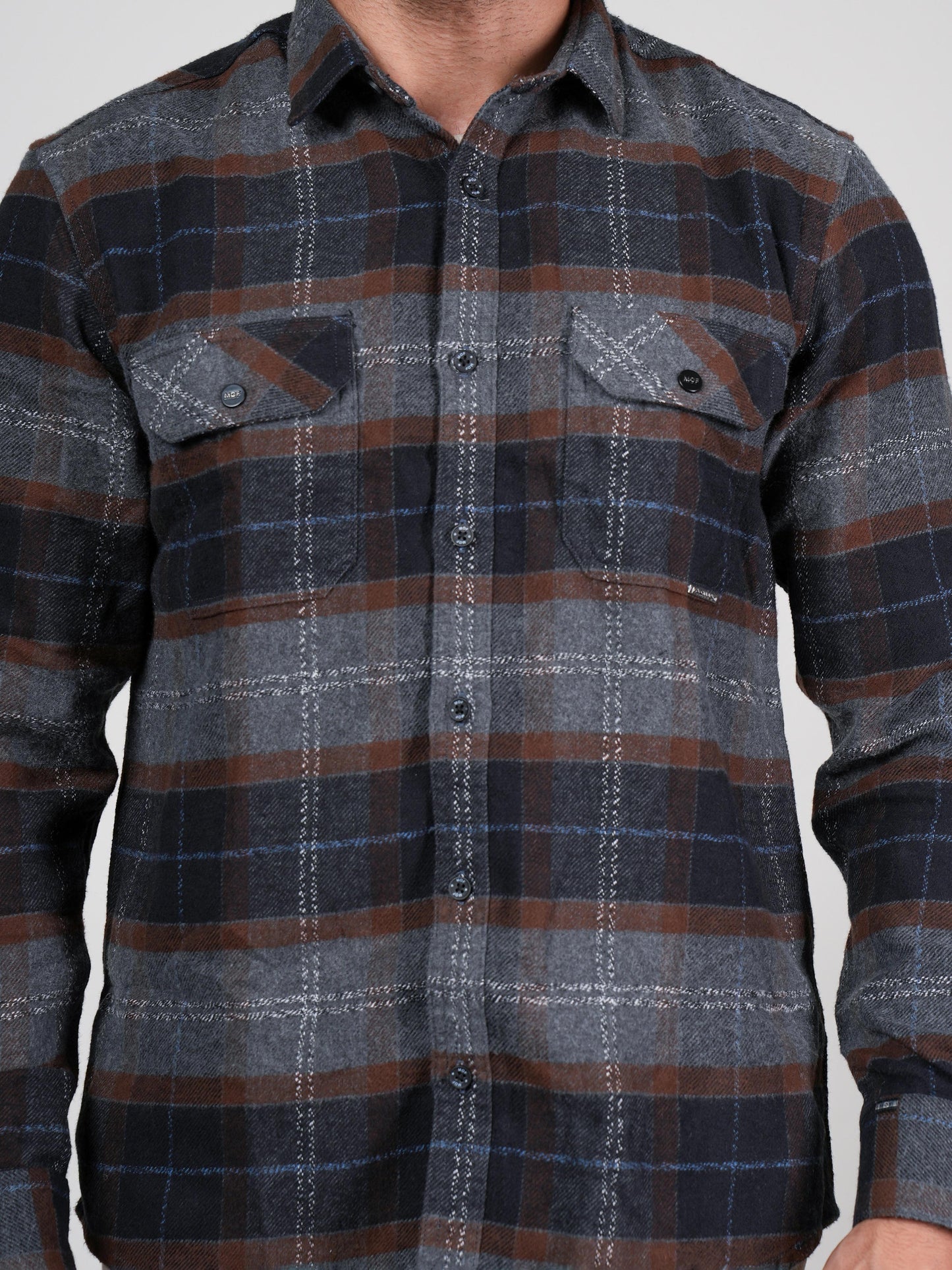 Men’s Rust Casual Checked Shirt