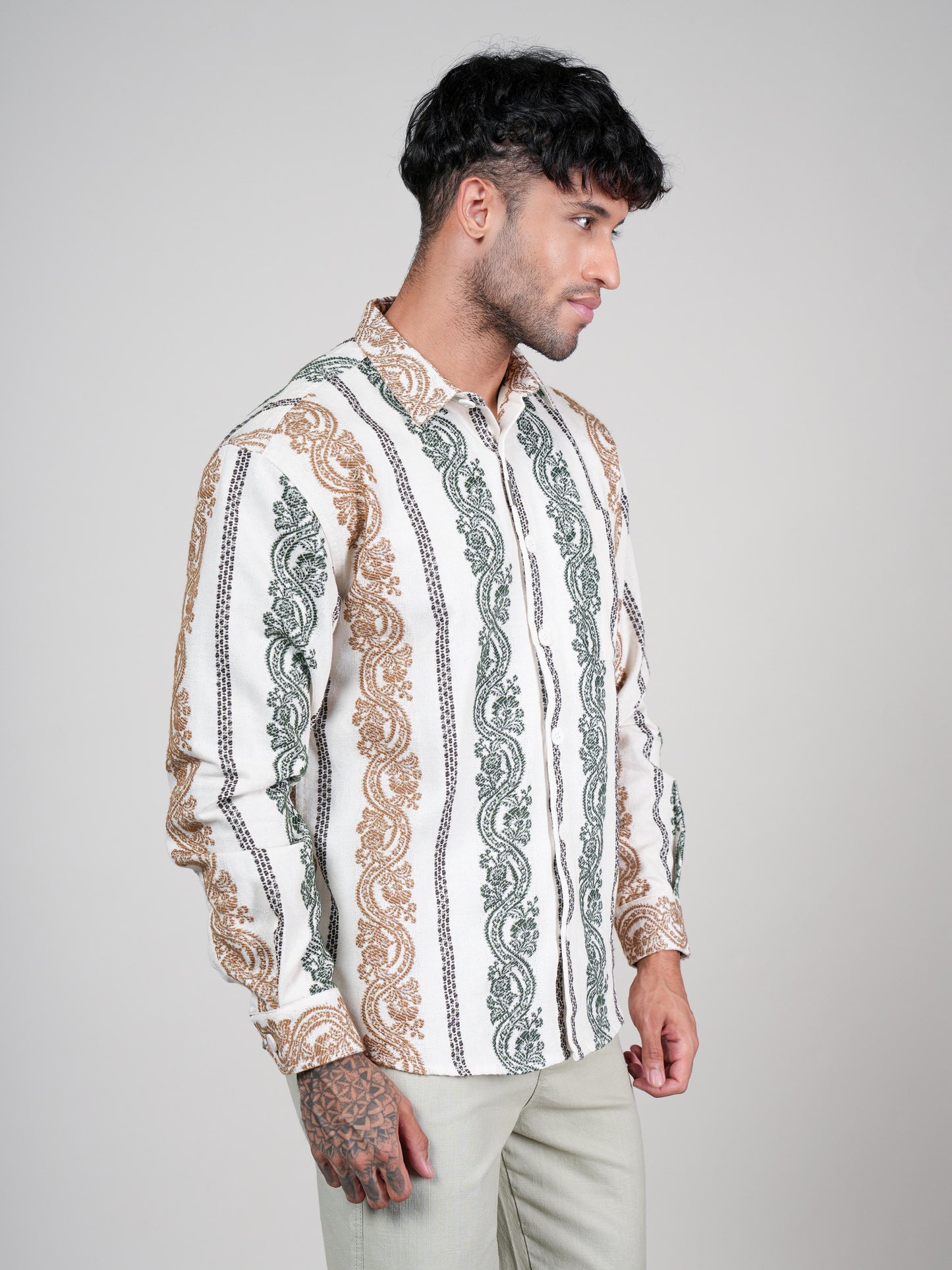 Men’s Long Sleeve Printed Shacket
