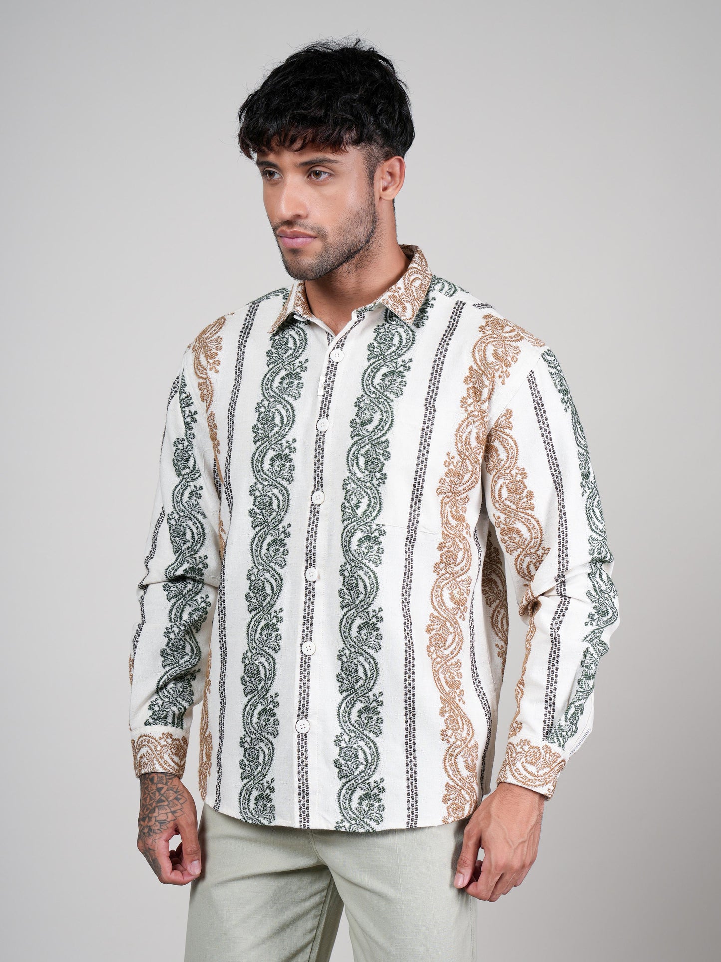 Men’s Long Sleeve Printed Shacket