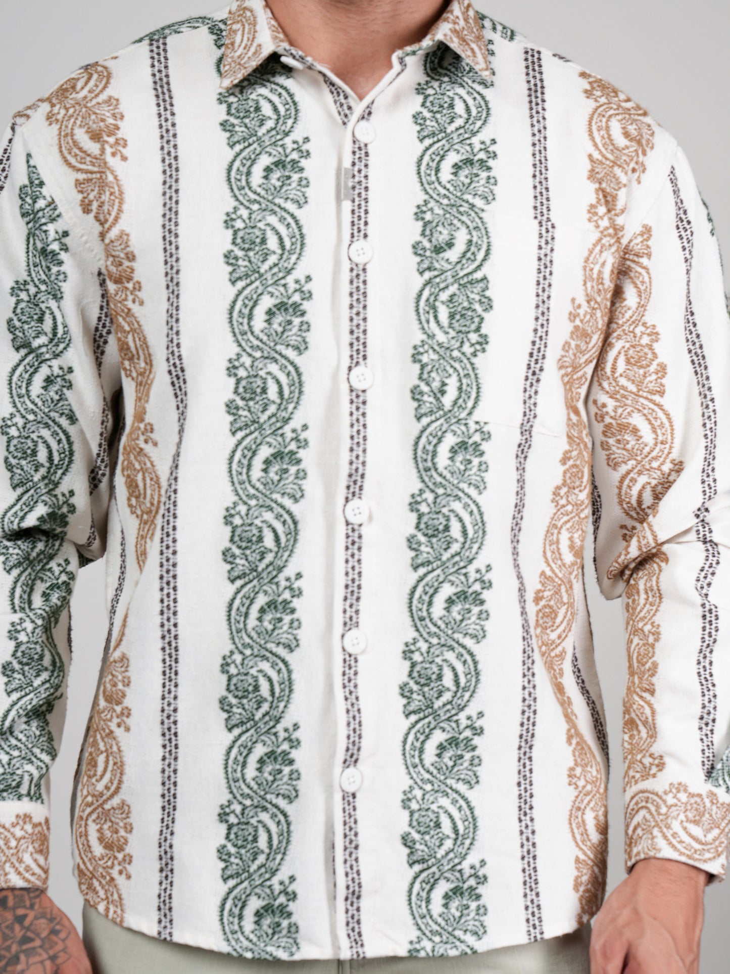 Men’s Long Sleeve Printed Shacket